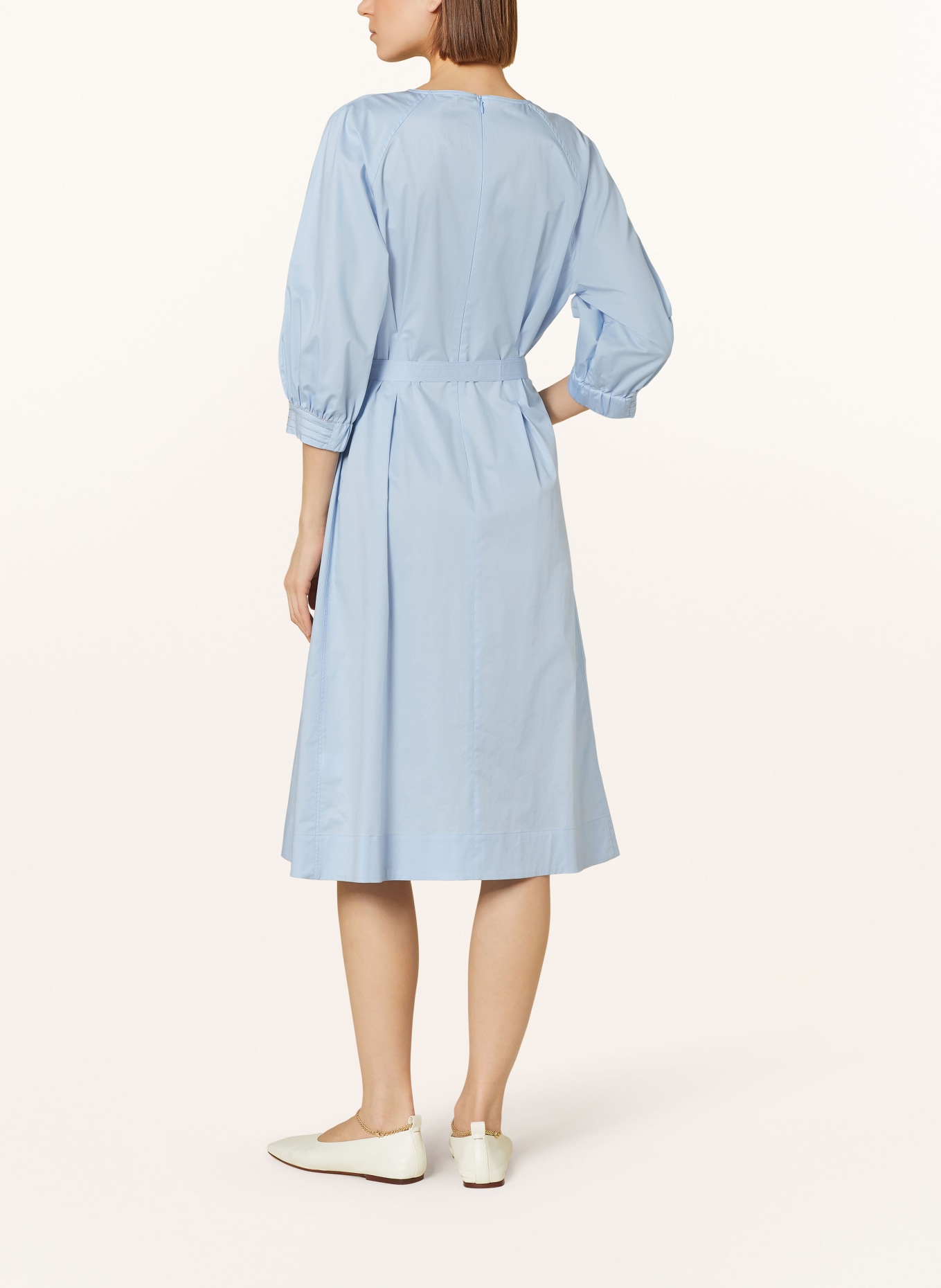 PESERICO Dress with 3/4 sleeves and decorative beads, Color: LIGHT BLUE (Image 3)