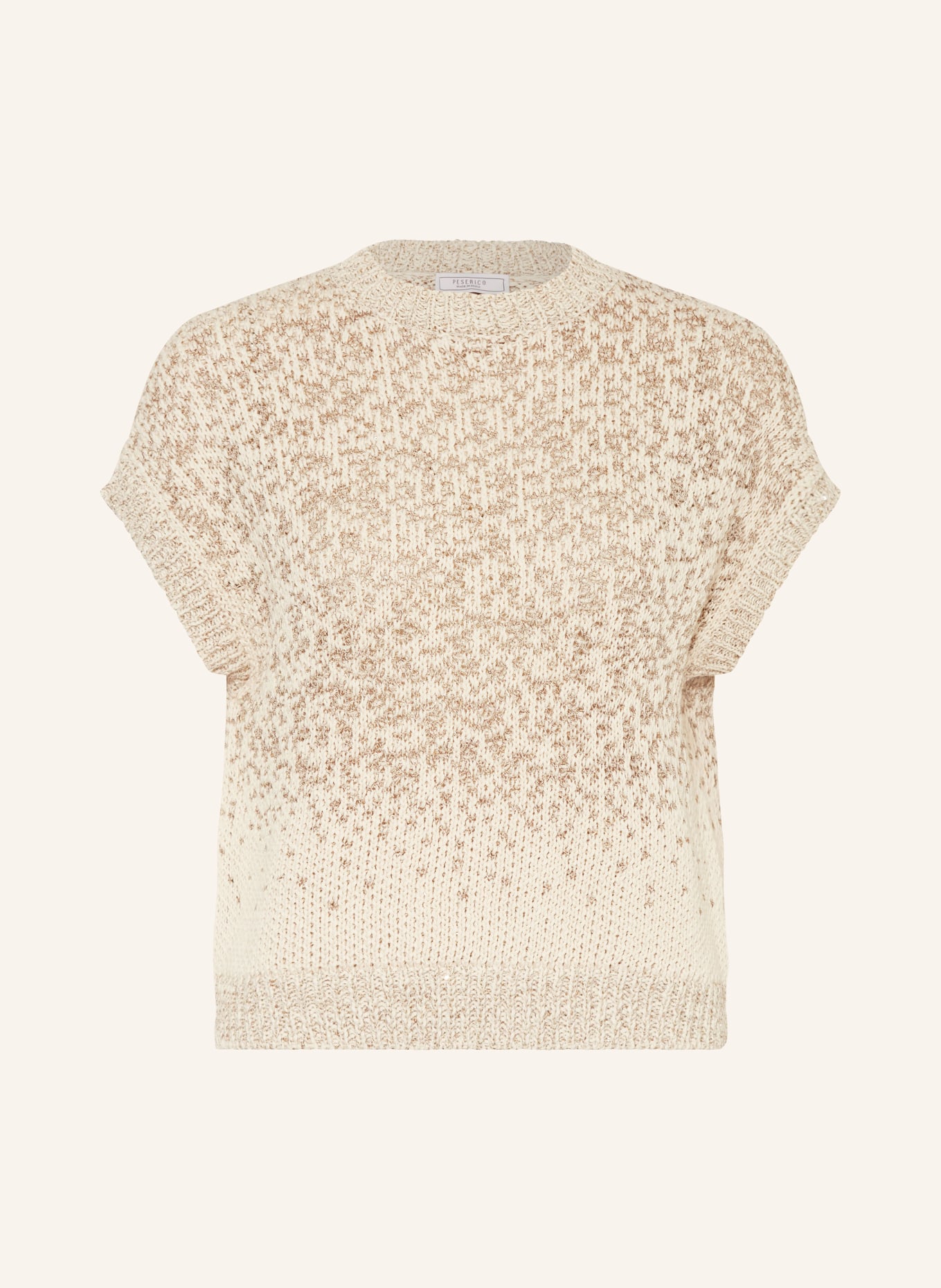 PESERICO Knit shirt with sequins and glitter thread, Color: CREAM/ GOLD (Image 1)