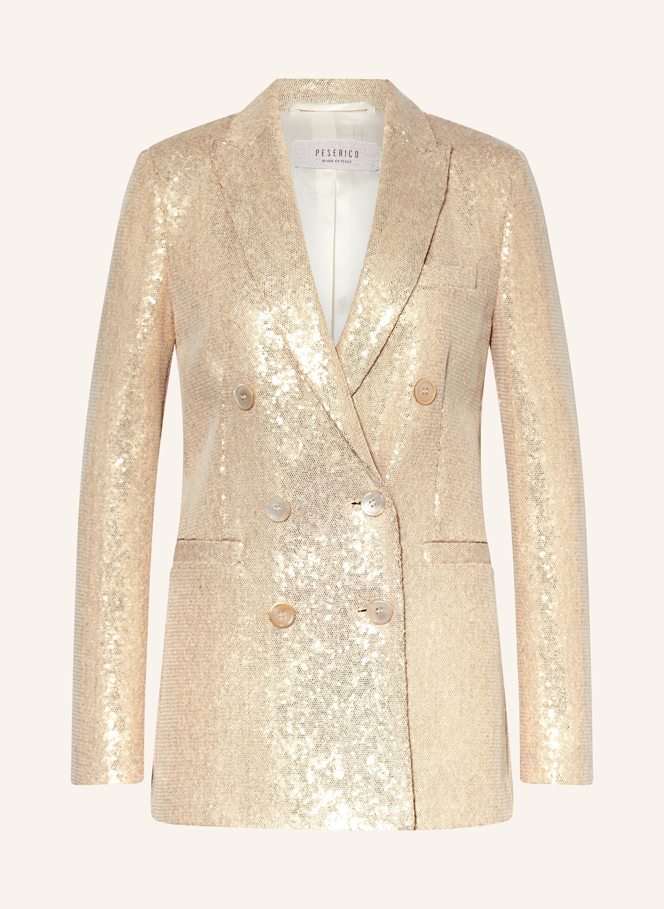 PESERICO Long blazer with sequins, Color: GOLD (Image 1)