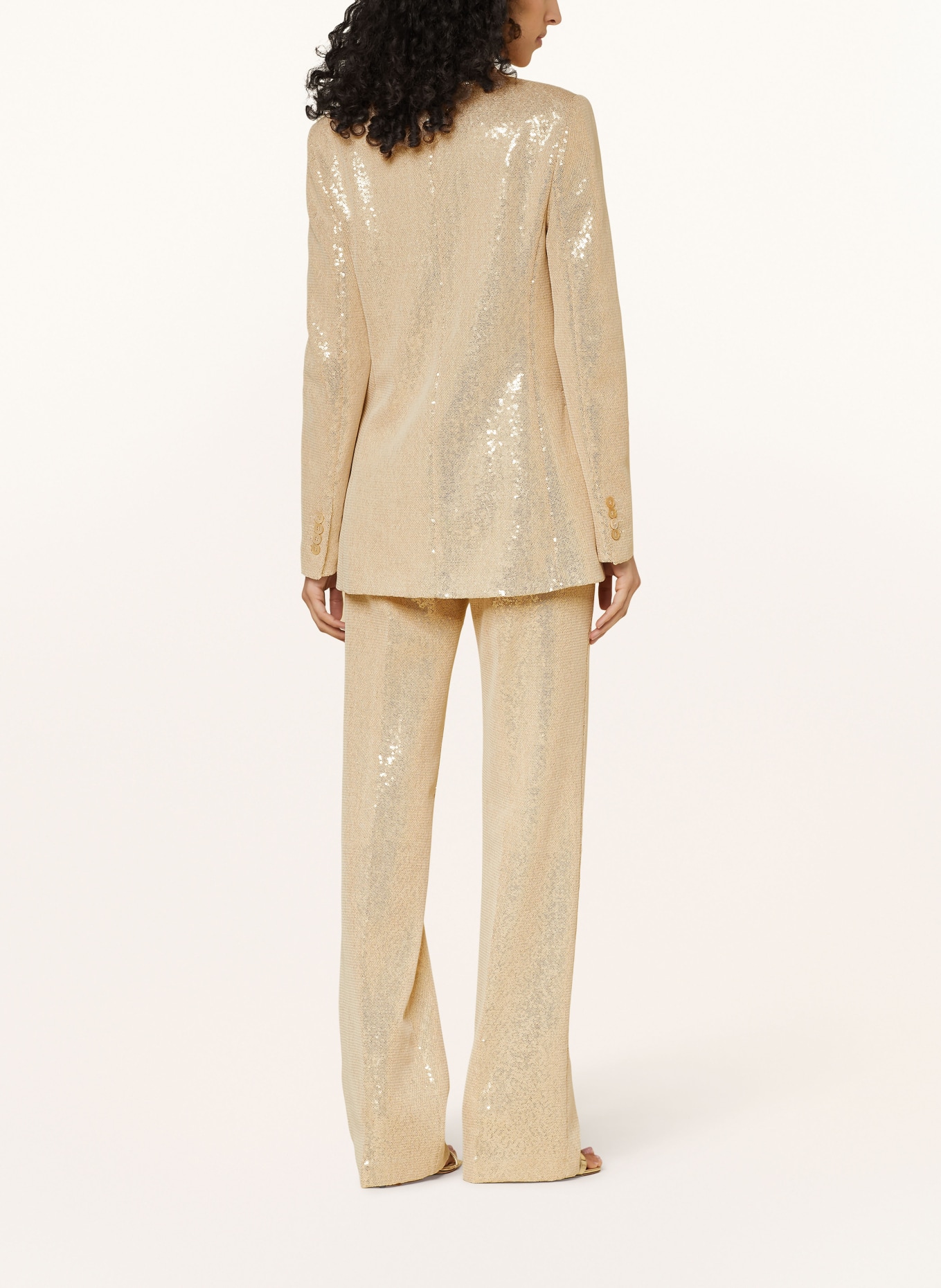 PESERICO Long blazer with sequins, Color: GOLD (Image 3)