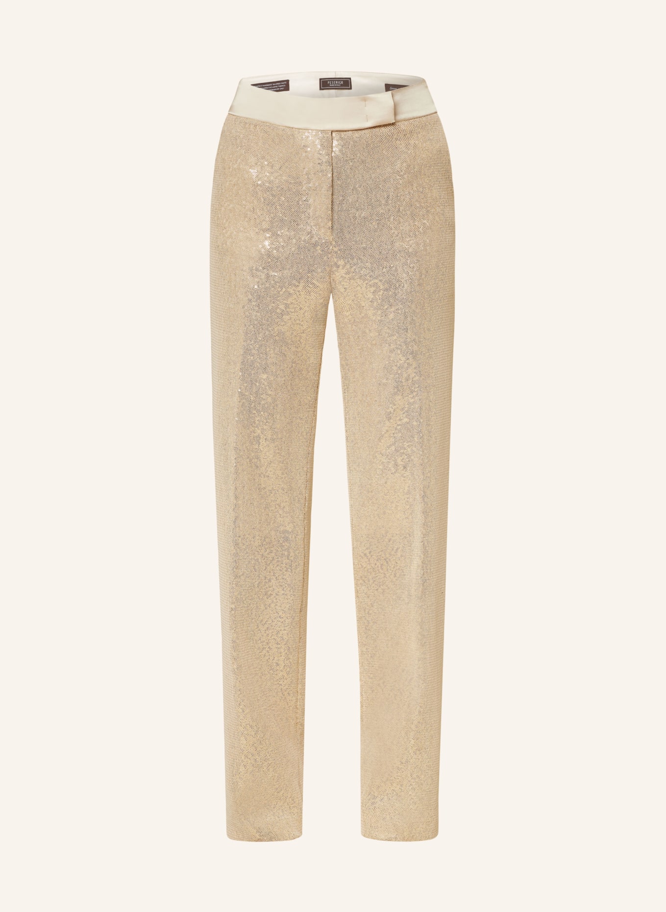 PESERICO Trousers with sequins, Color: GOLD (Image 1)