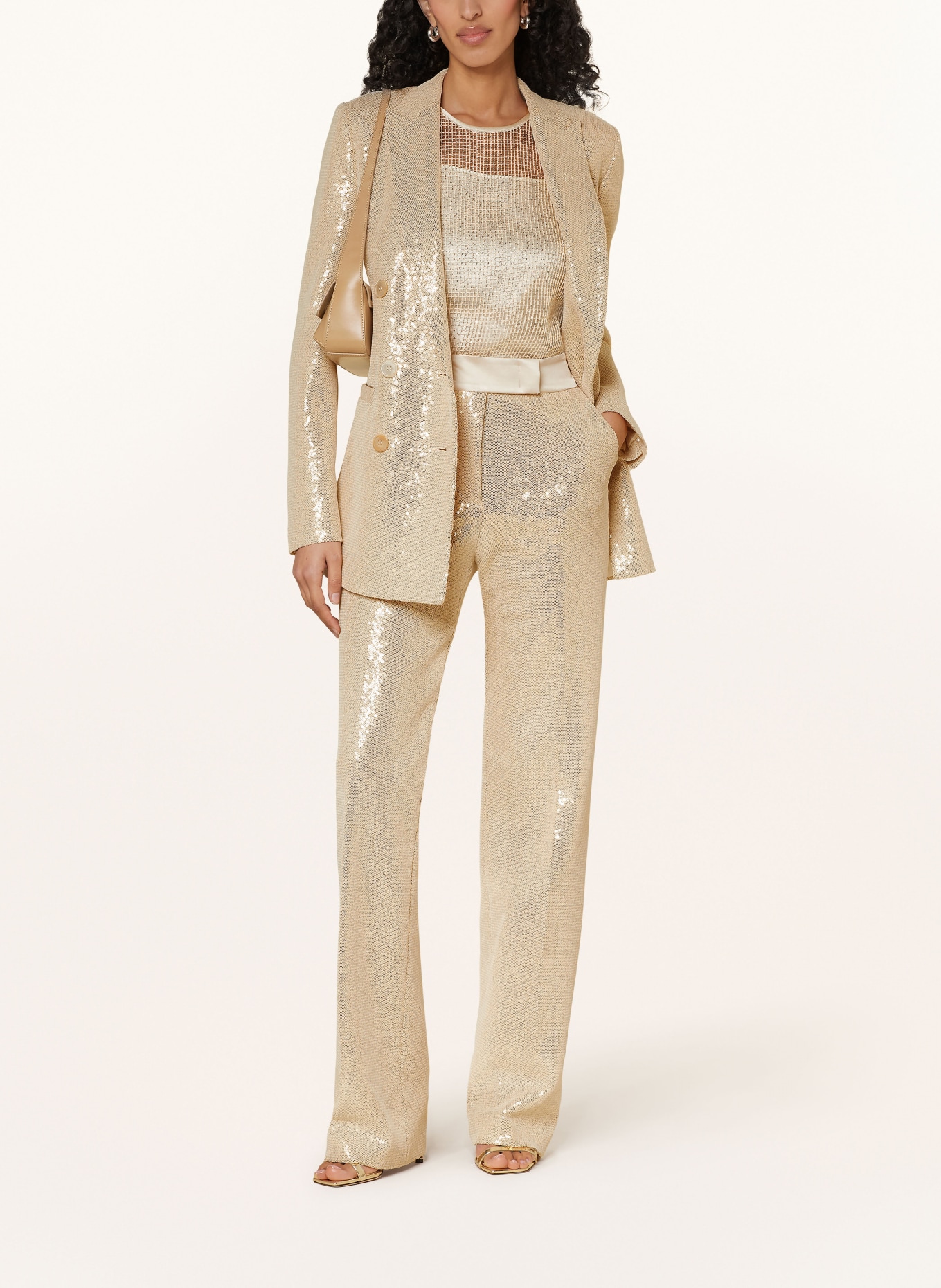 PESERICO Trousers with sequins, Color: GOLD (Image 2)