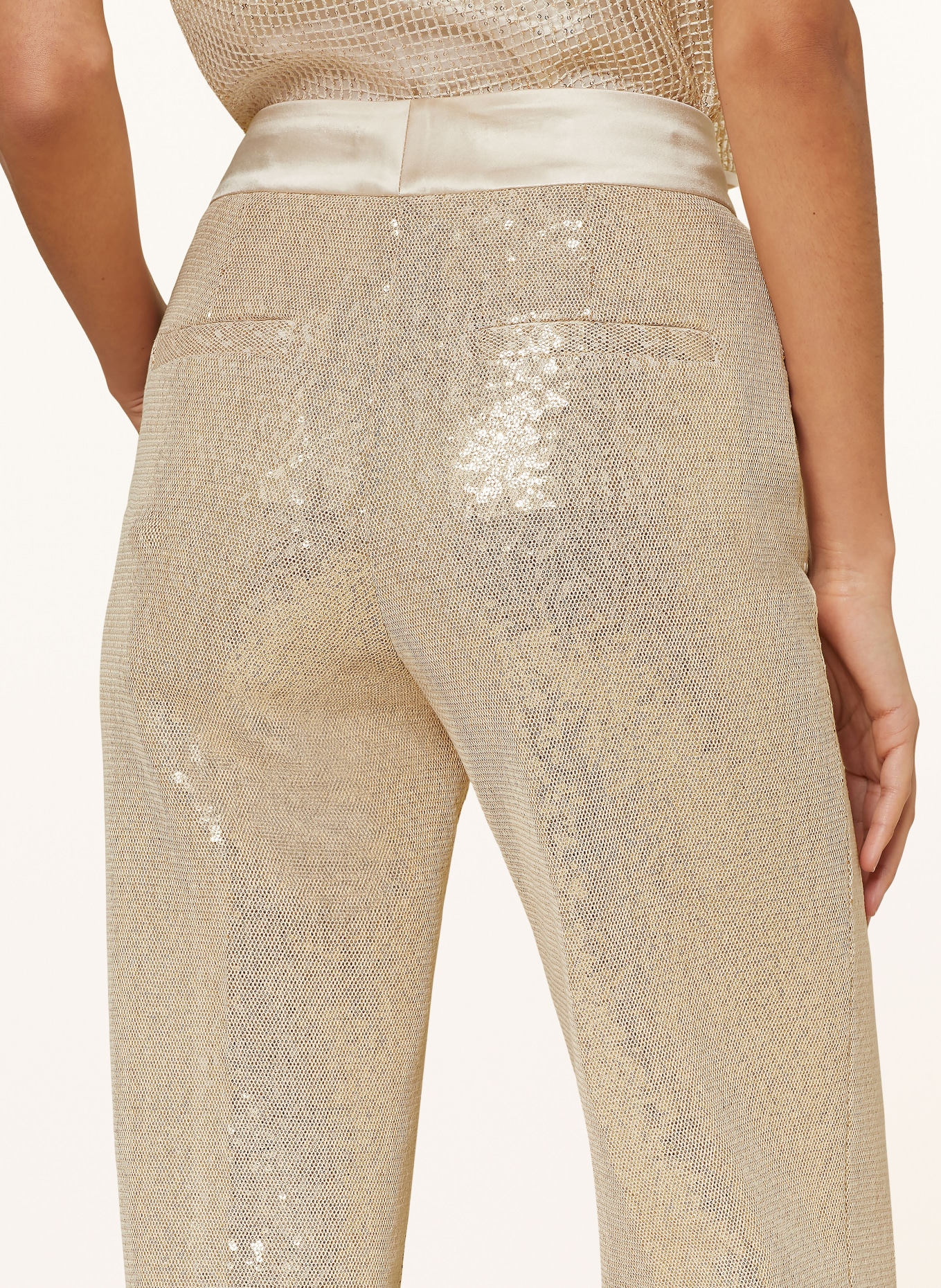 PESERICO Trousers with sequins, Color: GOLD (Image 5)