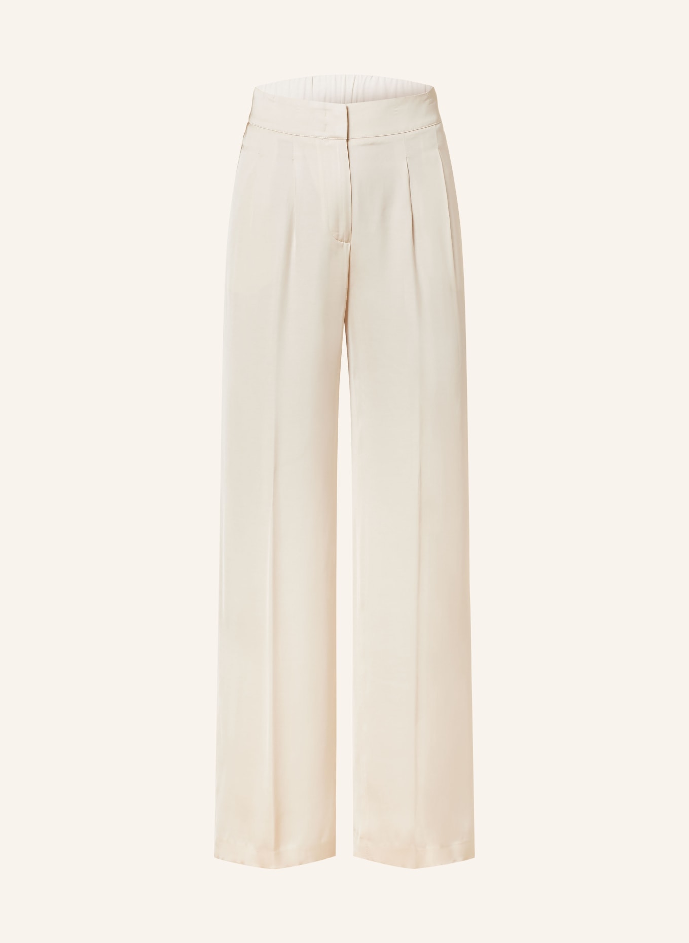 PESERICO Wide leg trousers in satin, Color: CREAM (Image 1)