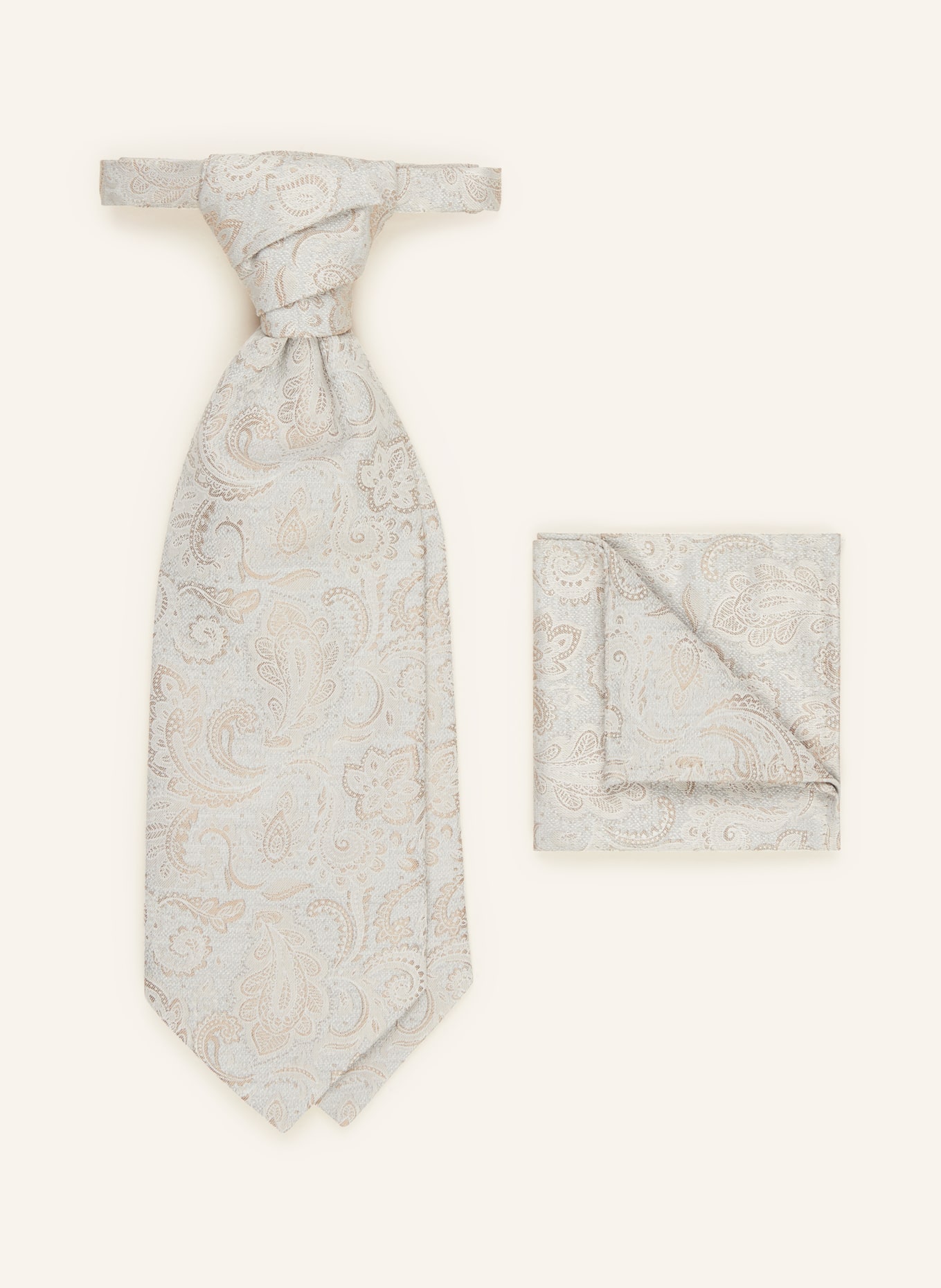 WILVORST Sada: kravata a kapesníček do náprsní kapsy, Barva: SVĚTLE HNĚDÁ (Obrázek 1)