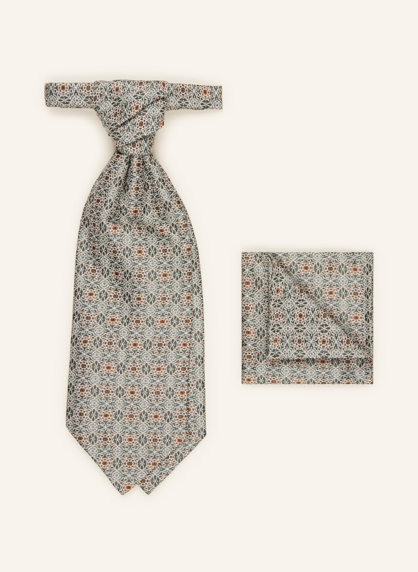 WILVORST Set: Krawatte und Einstecktuch, Farbe: GRÜN (Bild 1)