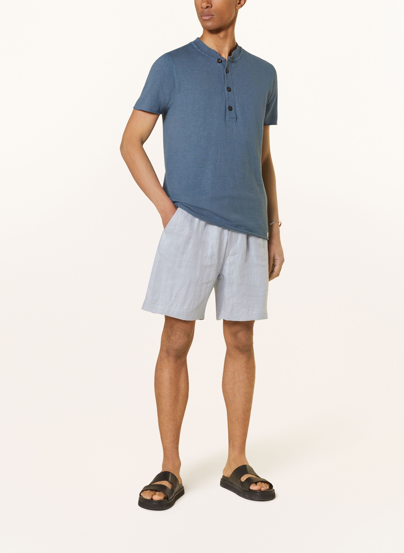 hannes roether Henley shirt, Color: BLUE (Image 2)