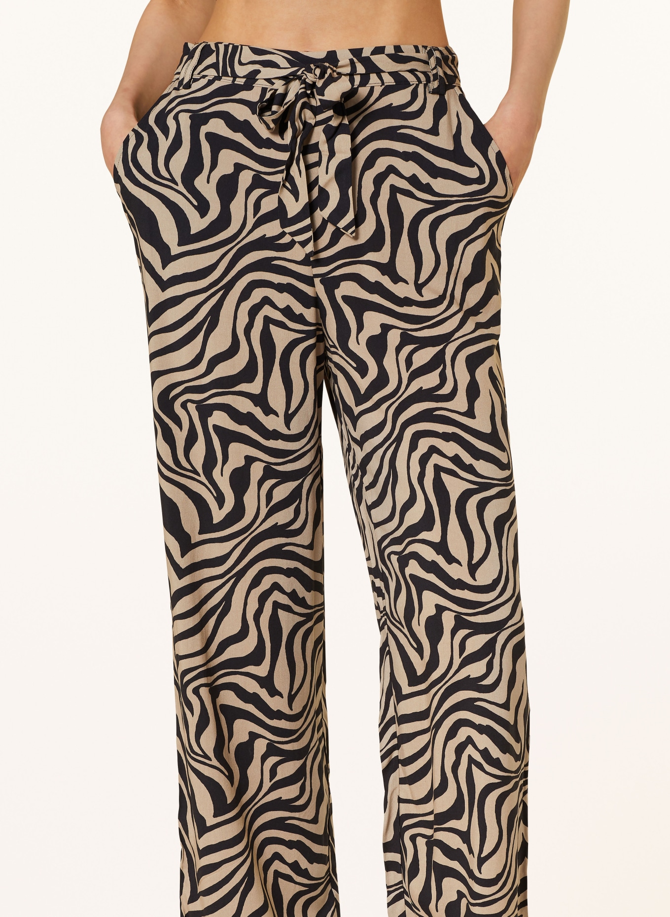 ONLY Trousers, Color: BEIGE/ BLACK (Image 5)