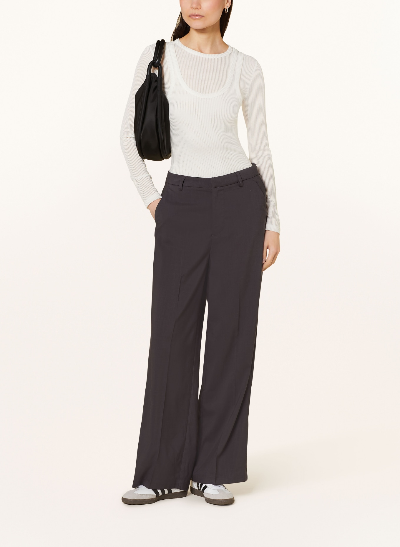 ONLY Wide leg trousers, Color: DARK GRAY (Image 2)