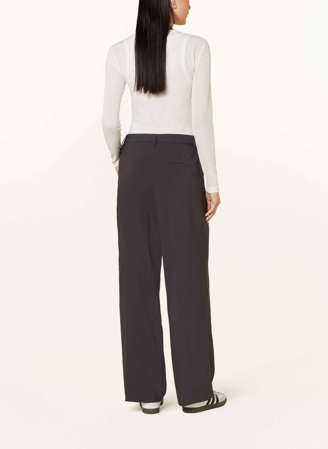 ONLY Wide leg trousers, Color: DARK GRAY (Image 3)