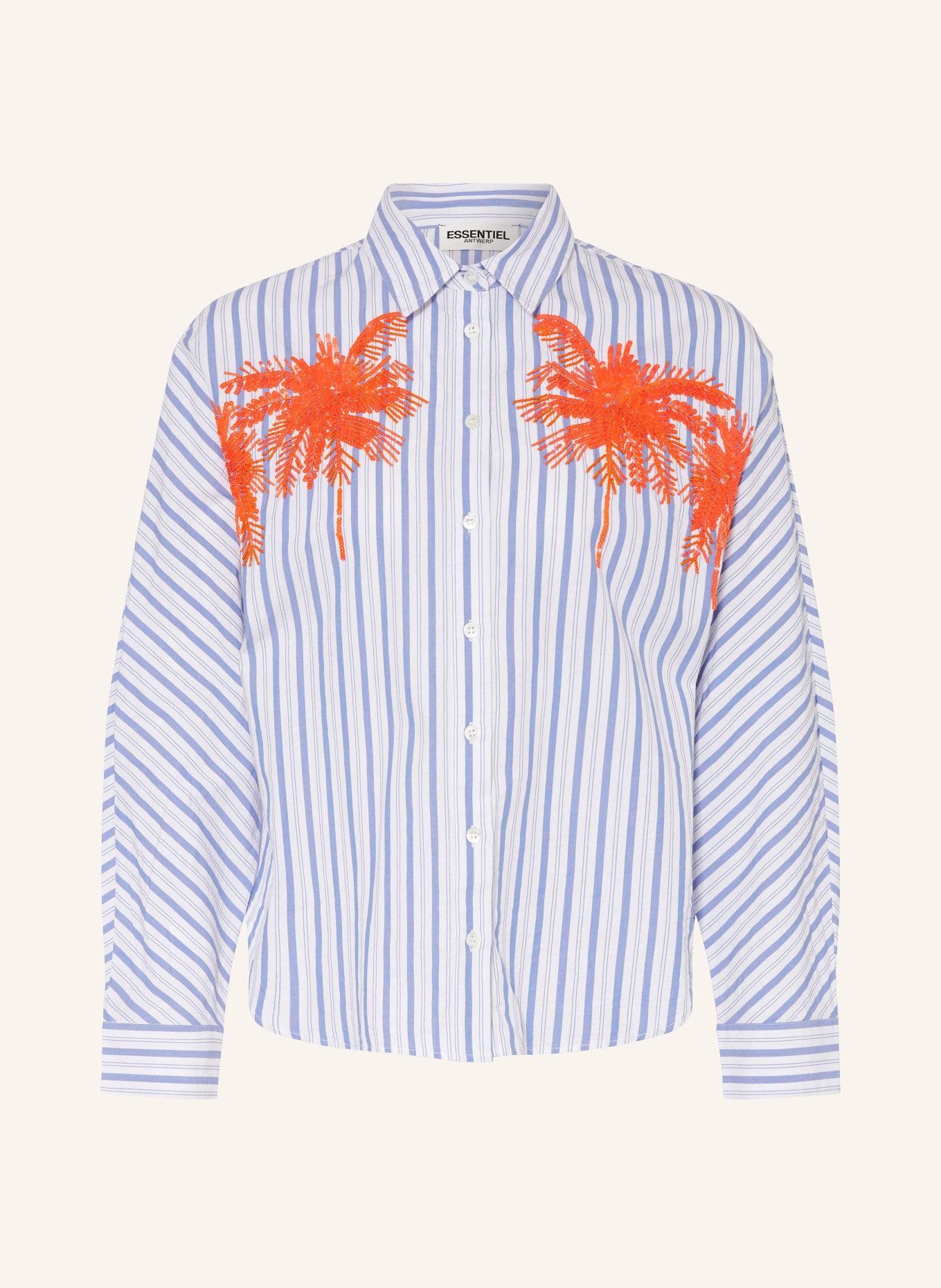 ESSENTIEL ANTWERP Shirt blouse FRESH with sequins, Color: WHITE/ BLUE/ ORANGE (Image 1)