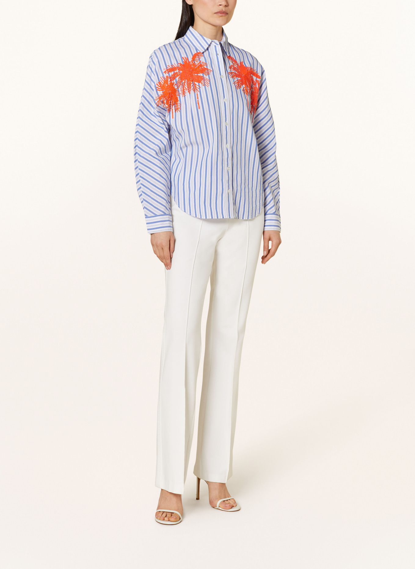 ESSENTIEL ANTWERP Shirt blouse FRESH with sequins, Color: WHITE/ BLUE/ ORANGE (Image 2)