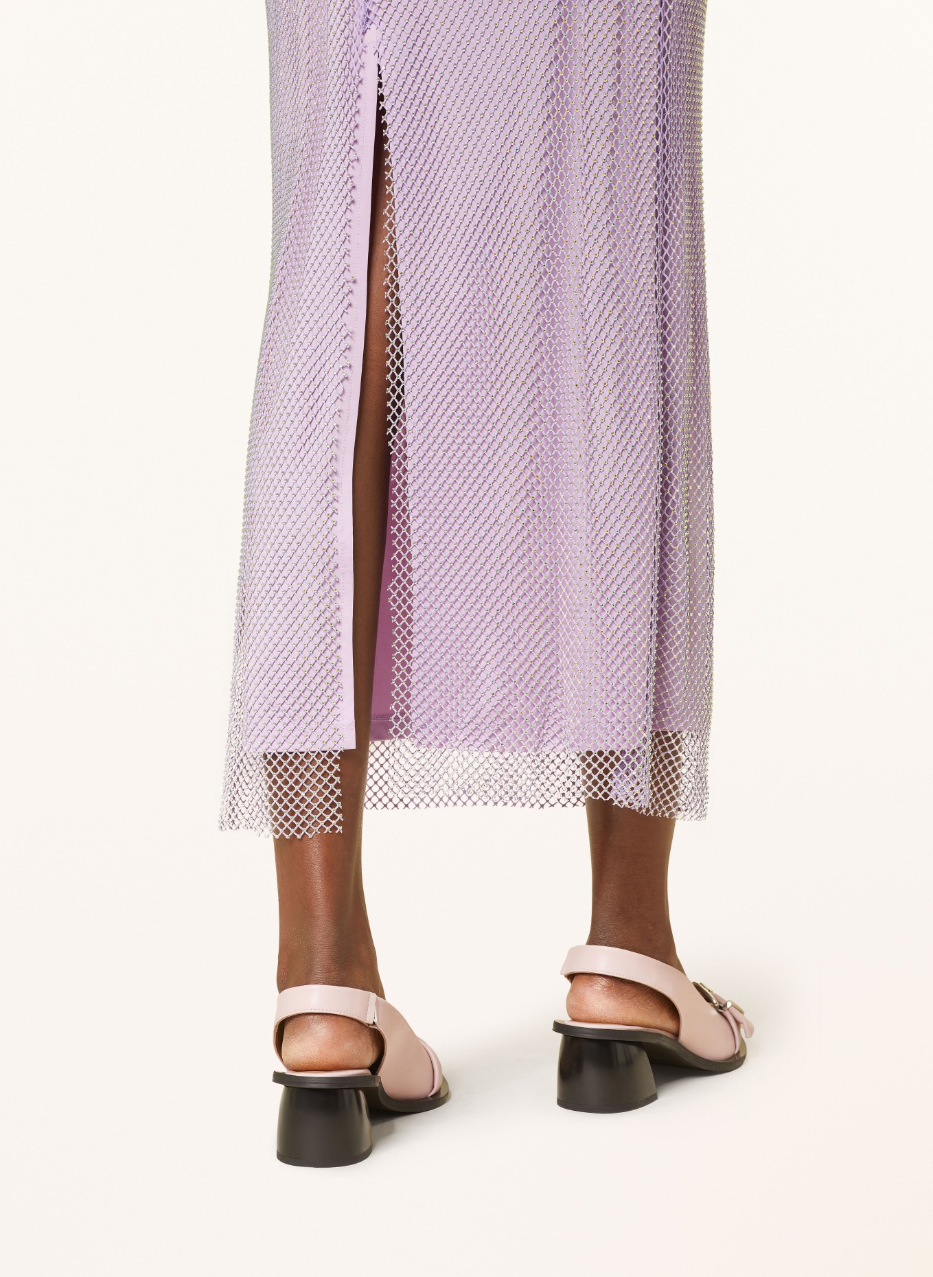 ESSENTIEL ANTWERP Mesh skirt FLAMINGLIPS with decorative gems, Color: LIGHT PURPLE (Image 5)