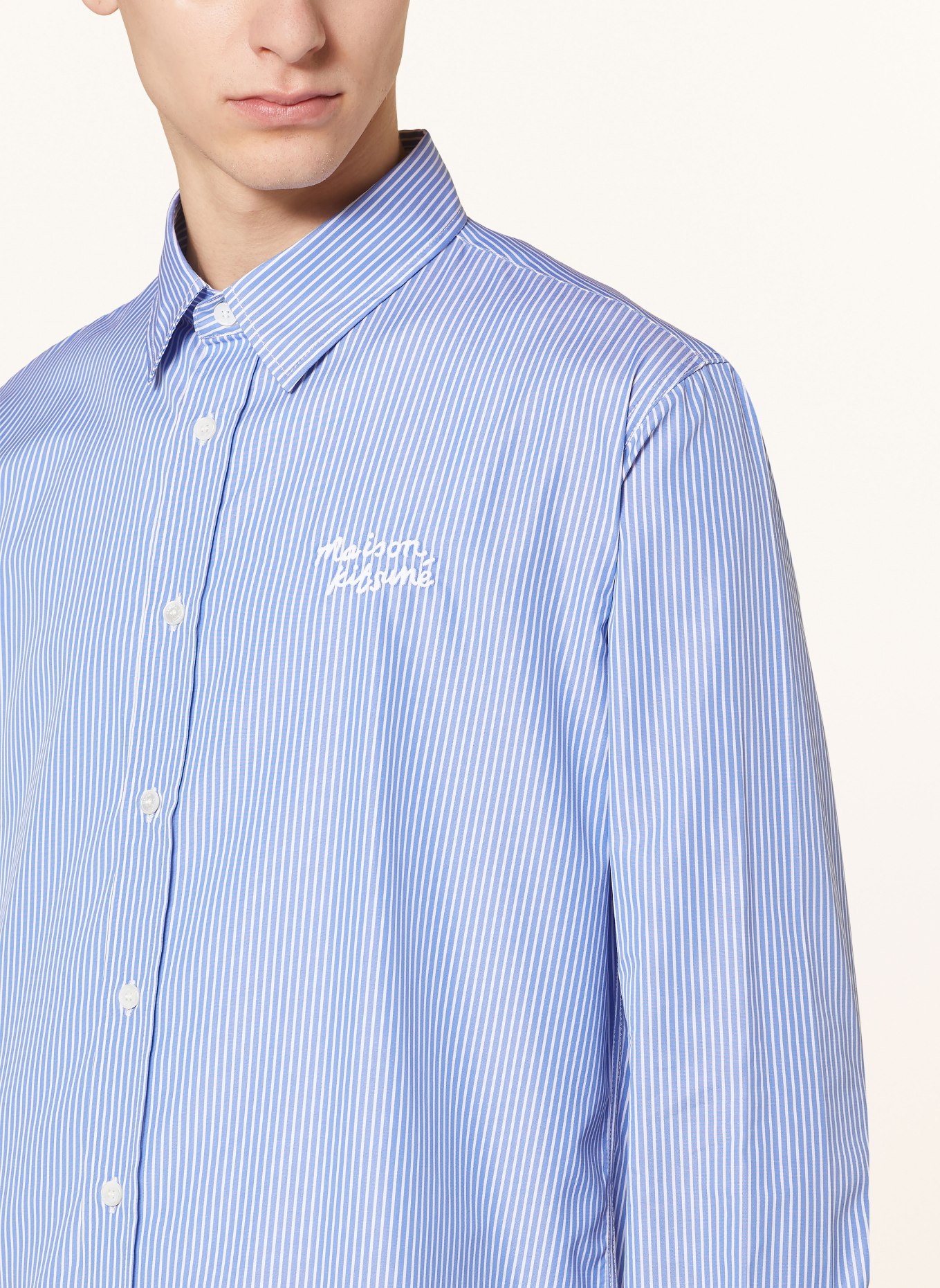 MAISON KITSUNÉ Shirt regular fit, Color: LIGHT BLUE/ WHITE (Image 4)