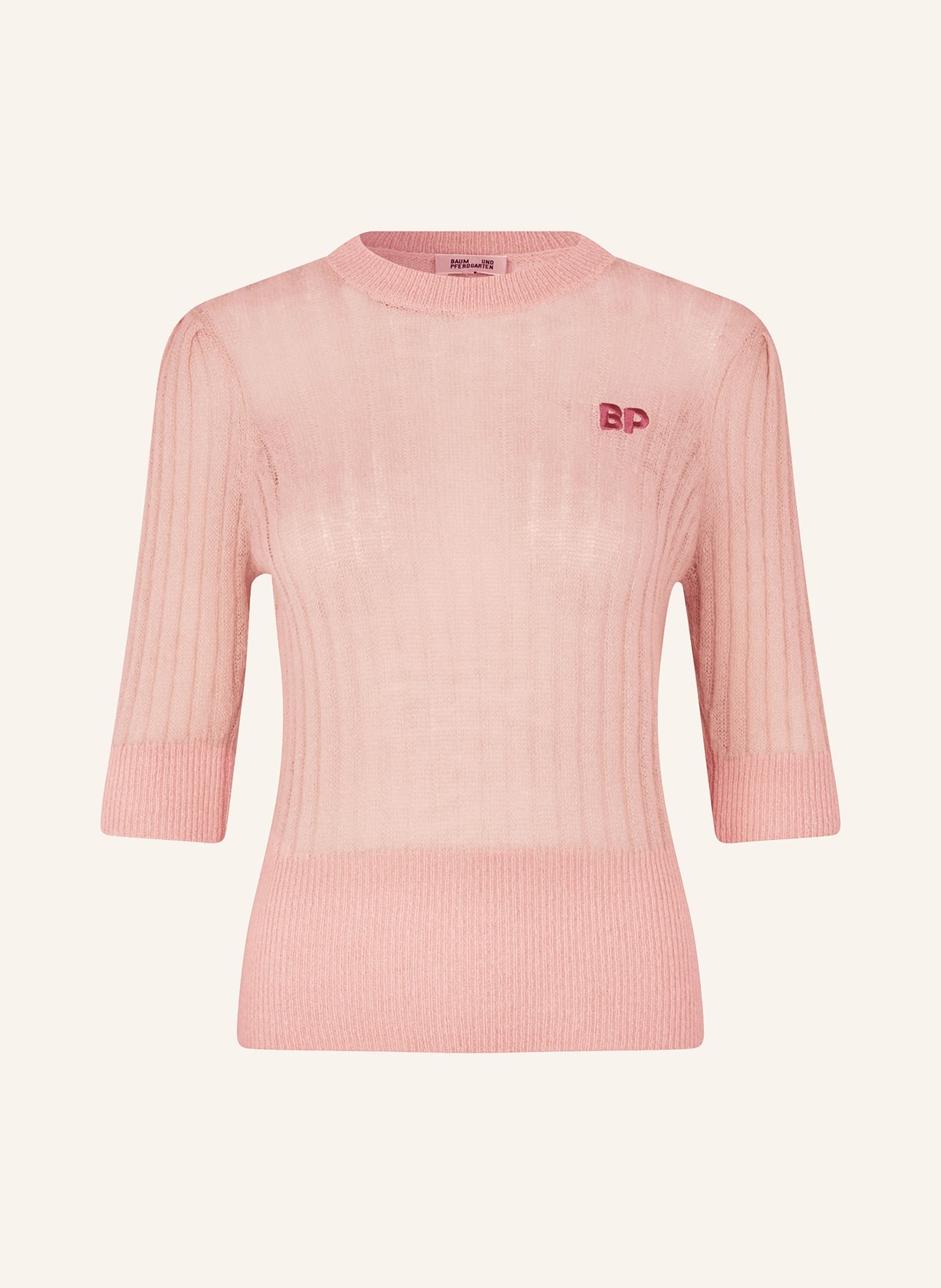 BAUM UND PFERDGARTEN Sweater CHELLE with 3/4 sleeves, Color: SALMON (Image 1)