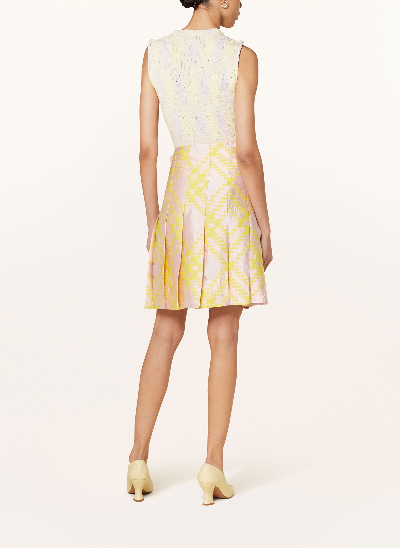 BURBERRY Top with silk, Color: LIGHT YELLOW/ PINK (Image 3)