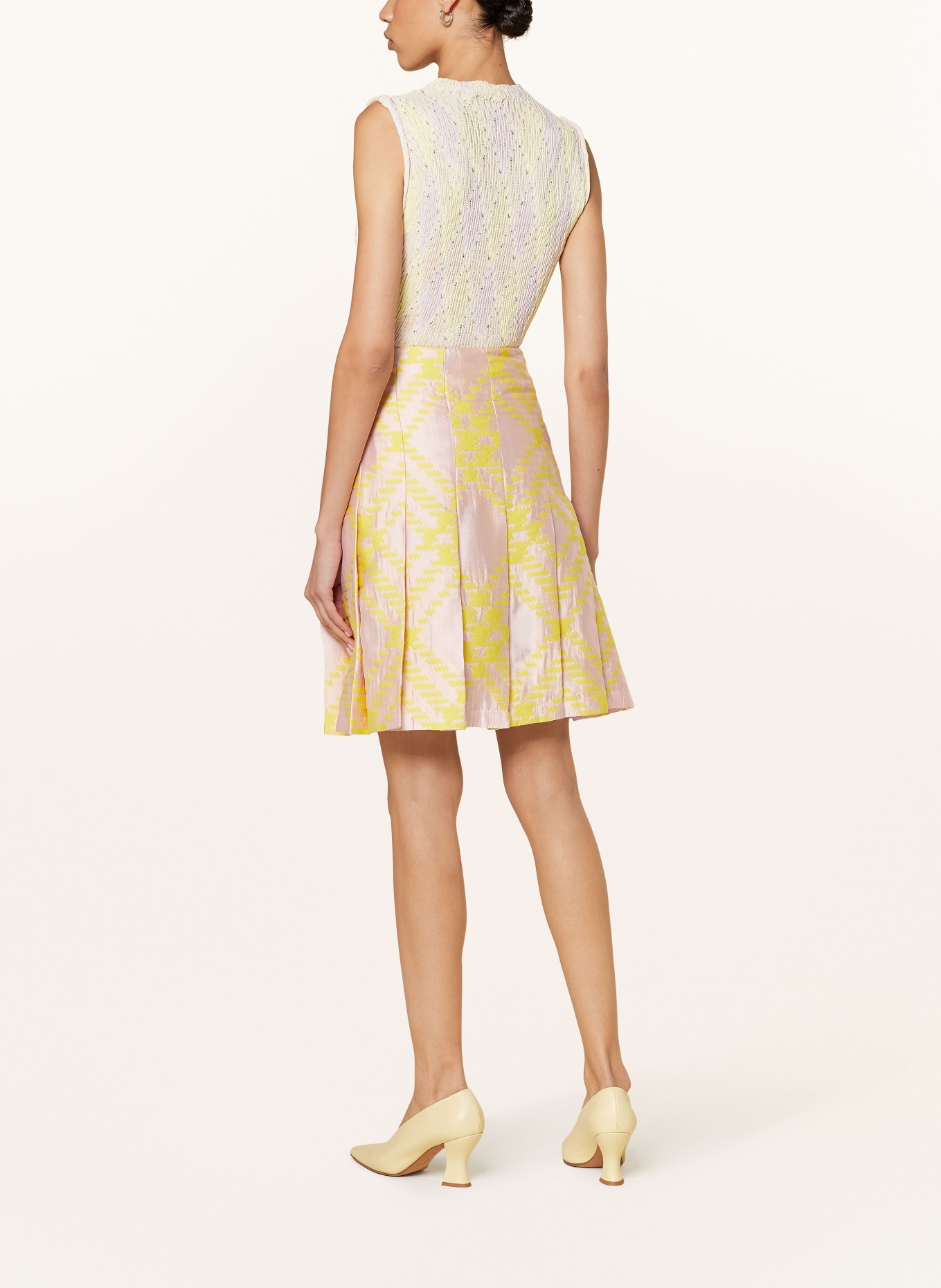 BURBERRY Skirt in wrap look, Color: ROSE/ YELLOW (Image 3)