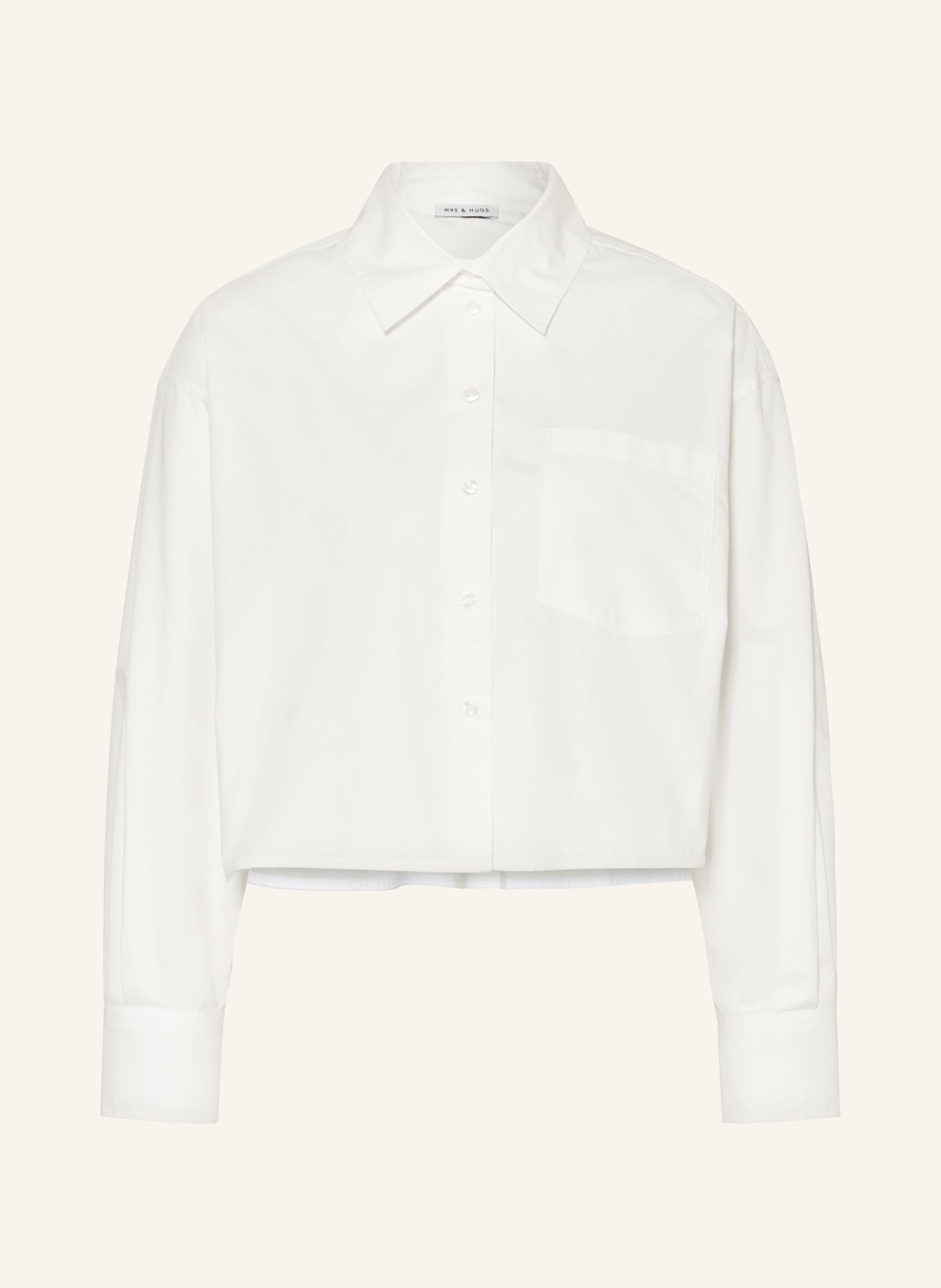 MRS & HUGS Cropped shirt blouse, Color: WHITE (Image 1)