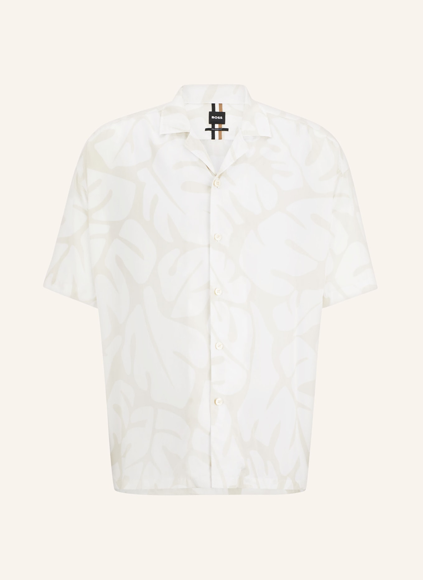 BOSS Resort shirt DREW relaxed fit, Color: WHITE/ BEIGE (Image 1)