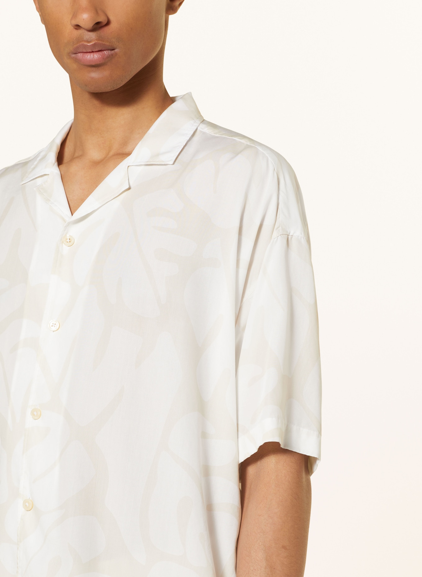 BOSS Resort shirt DREW relaxed fit, Color: WHITE/ BEIGE (Image 4)