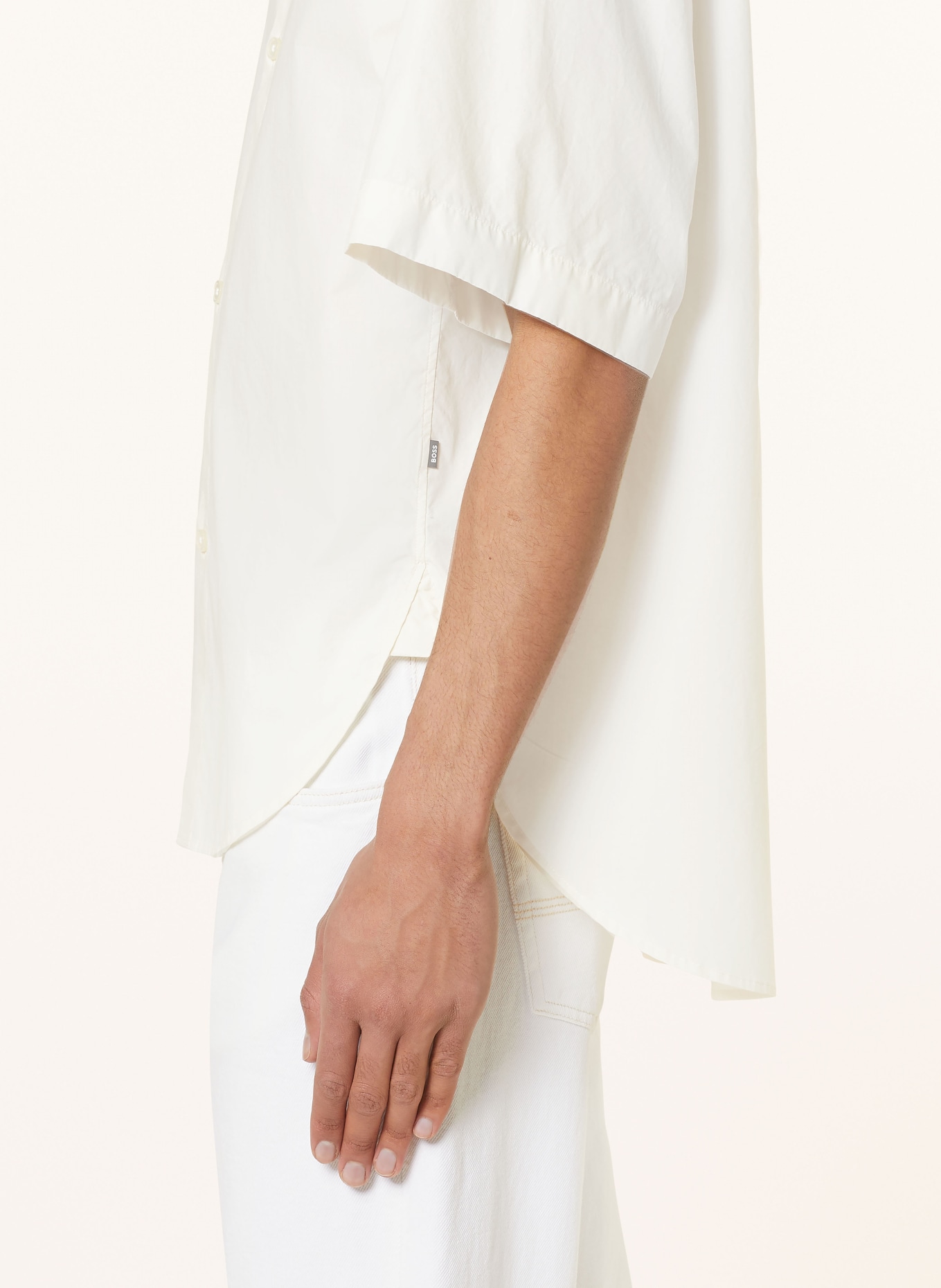 BOSS Short sleeve shirt NEREID1 comfort fit, Color: LIGHT YELLOW (Image 5)