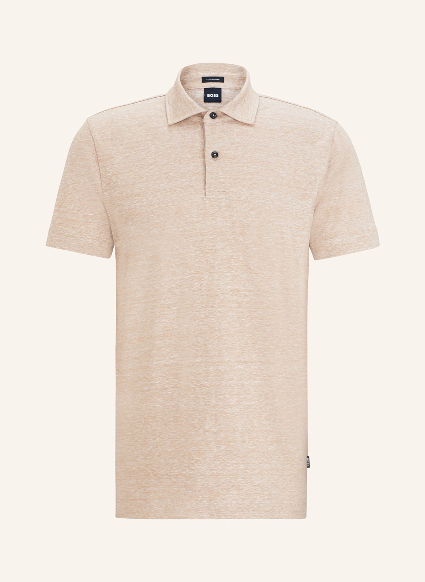 BOSS Piqué-Poloshirt PRESS Regular Fit mit Leinen, Farbe: BEIGE (Bild 1)