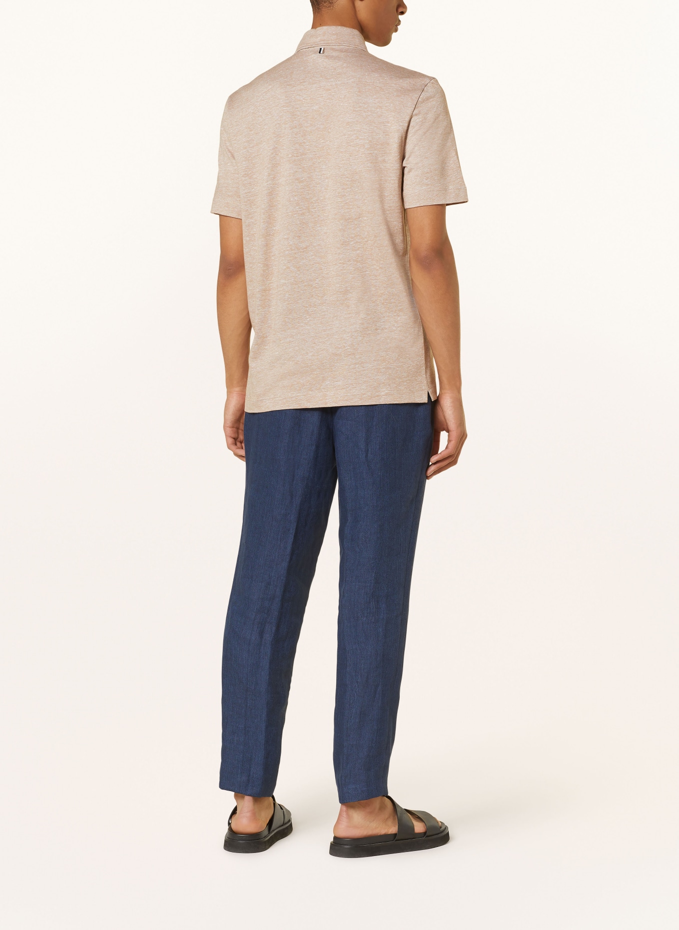 BOSS Piqué-Poloshirt PRESS Regular Fit mit Leinen, Farbe: BEIGE (Bild 3)
