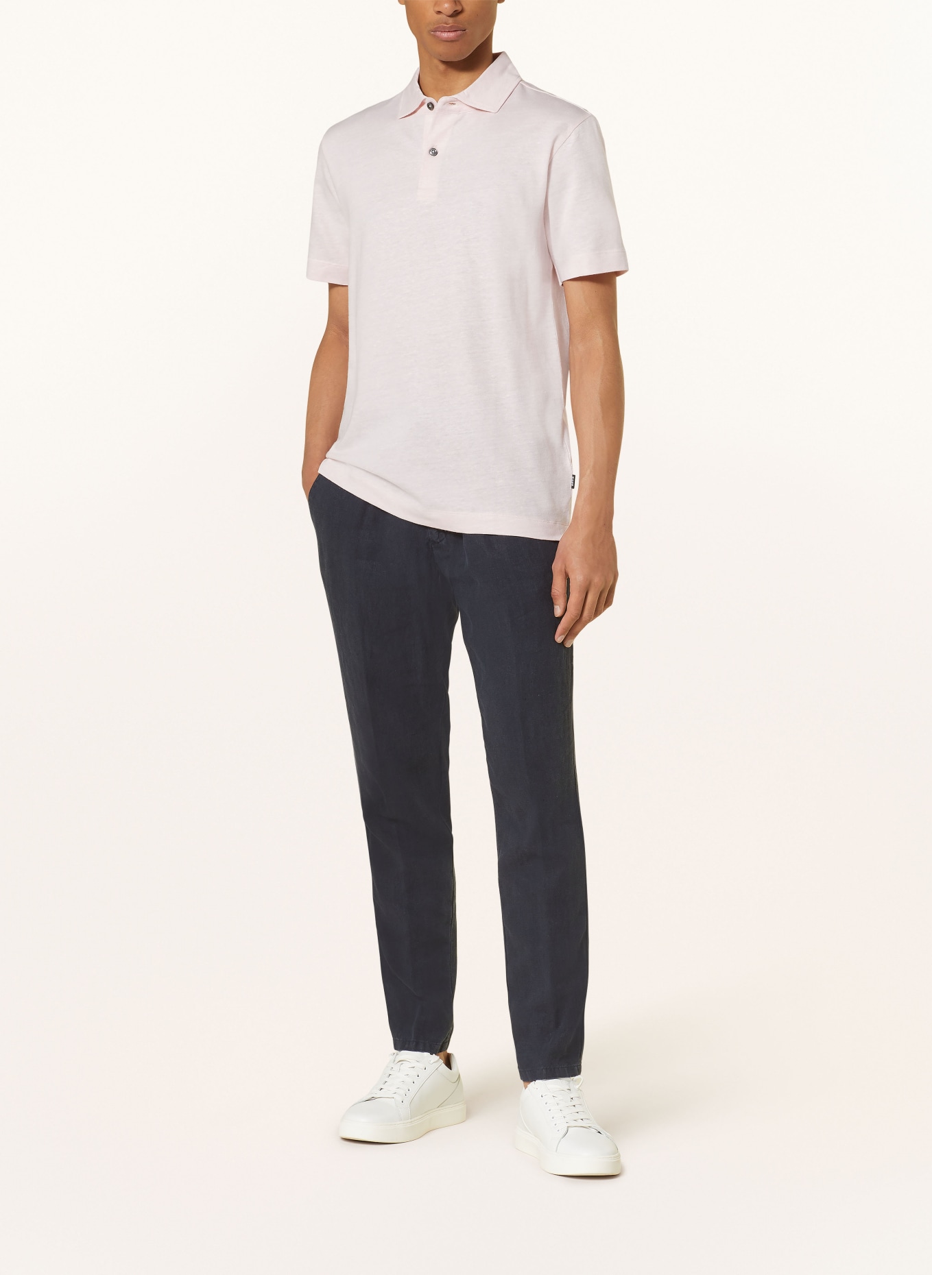 BOSS Piqué-Poloshirt PRESS Regular Fit mit Leinen, Farbe: HELLROSA (Bild 2)