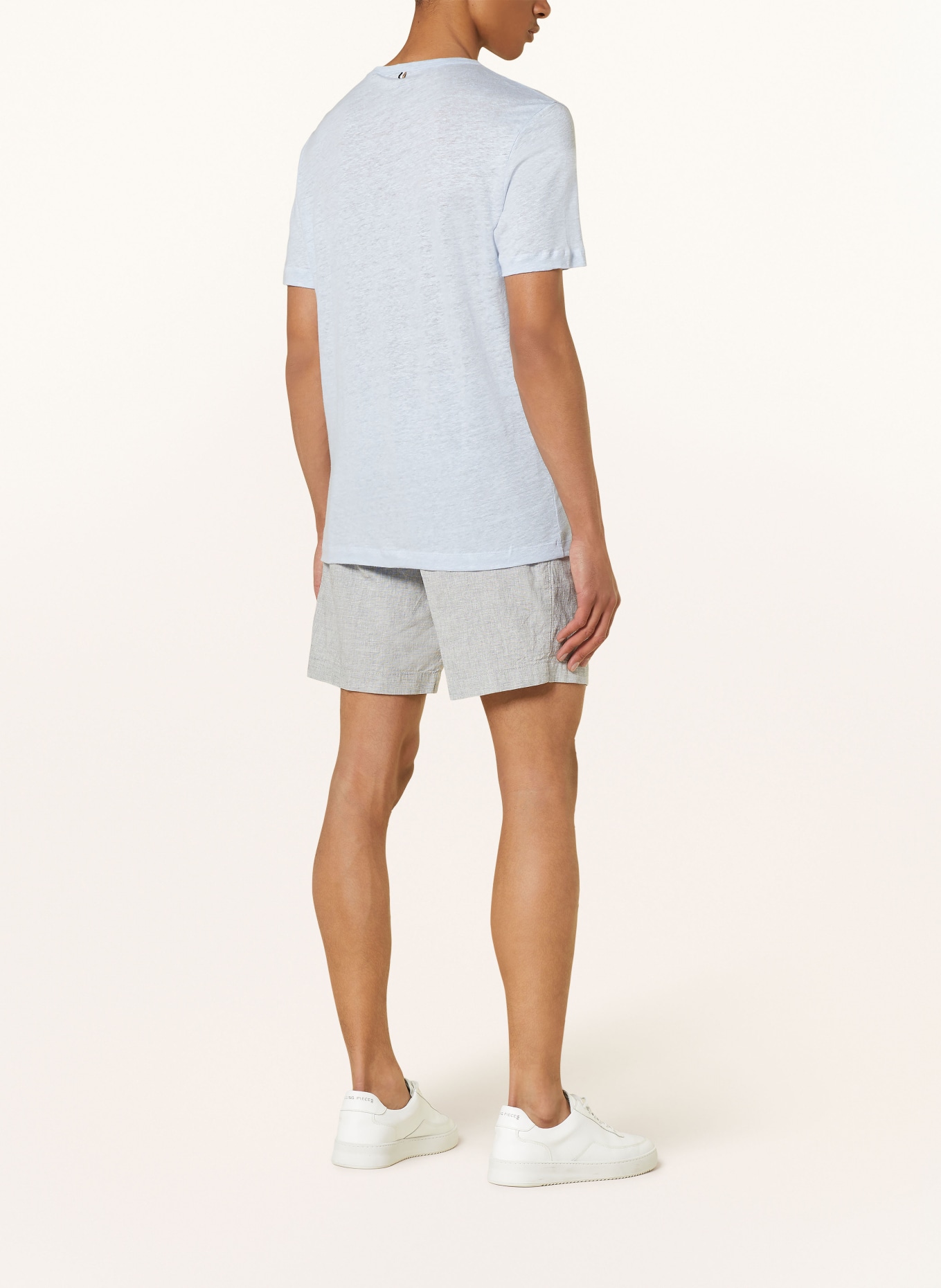 BOSS T-Shirt TIBURT aus Leinen, Farbe: HELLBLAU (Bild 3)