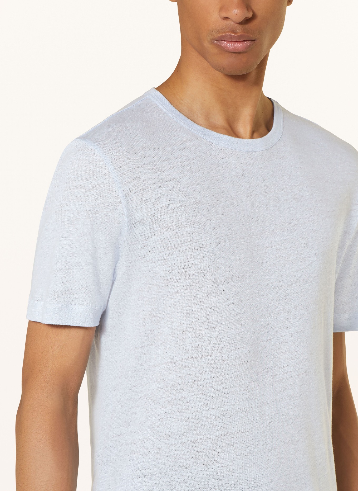 BOSS T-Shirt TIBURT aus Leinen, Farbe: HELLBLAU (Bild 4)