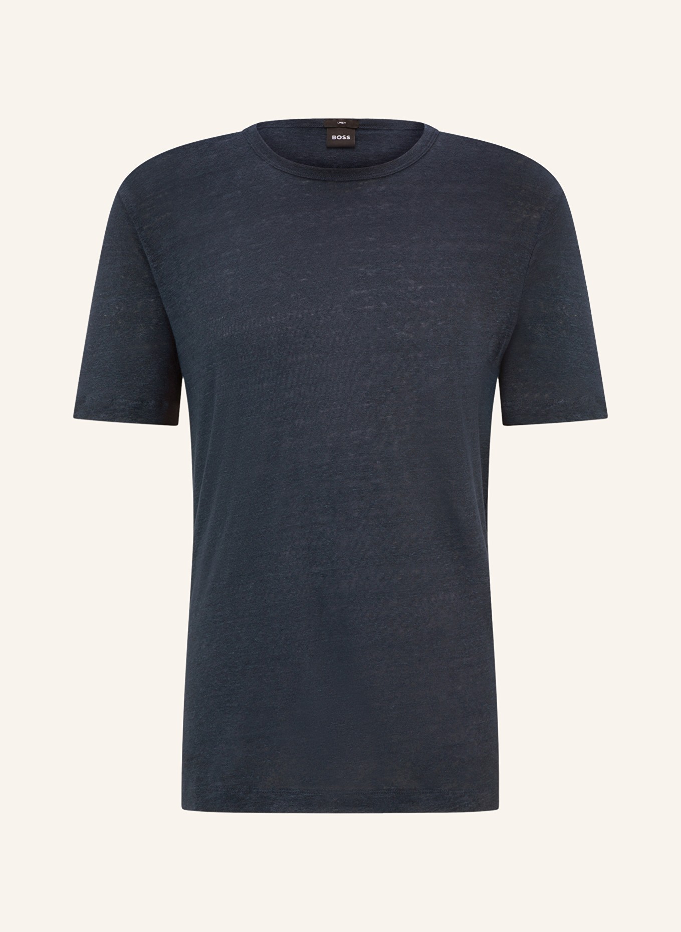 BOSS T-Shirt TIBURT aus Leinen, Farbe: DUNKELBLAU (Bild 1)