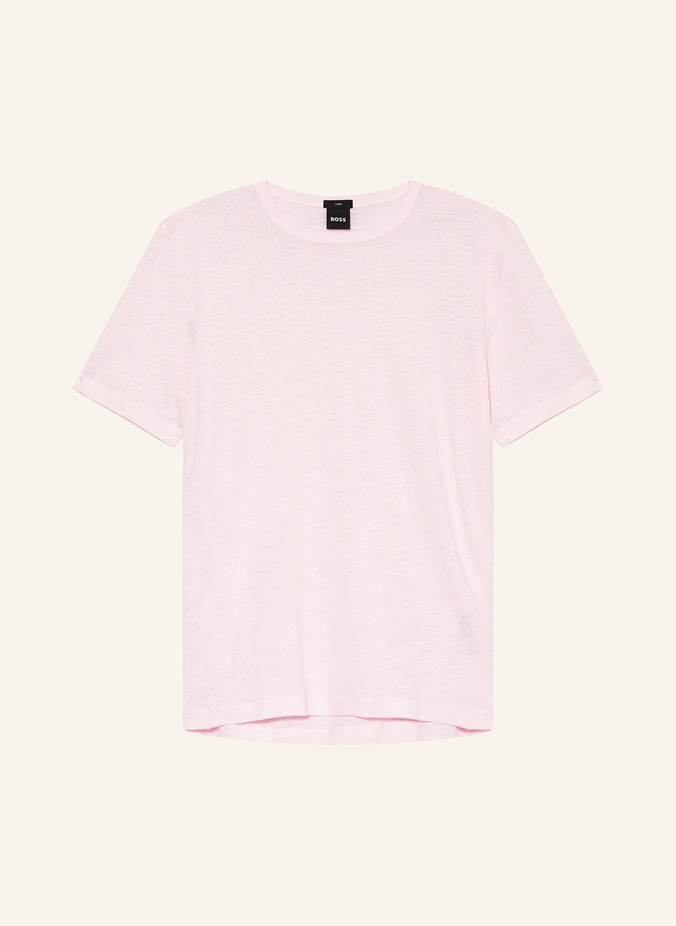 BOSS T-Shirt TIBURT aus Leinen, Farbe: HELLROSA (Bild 1)