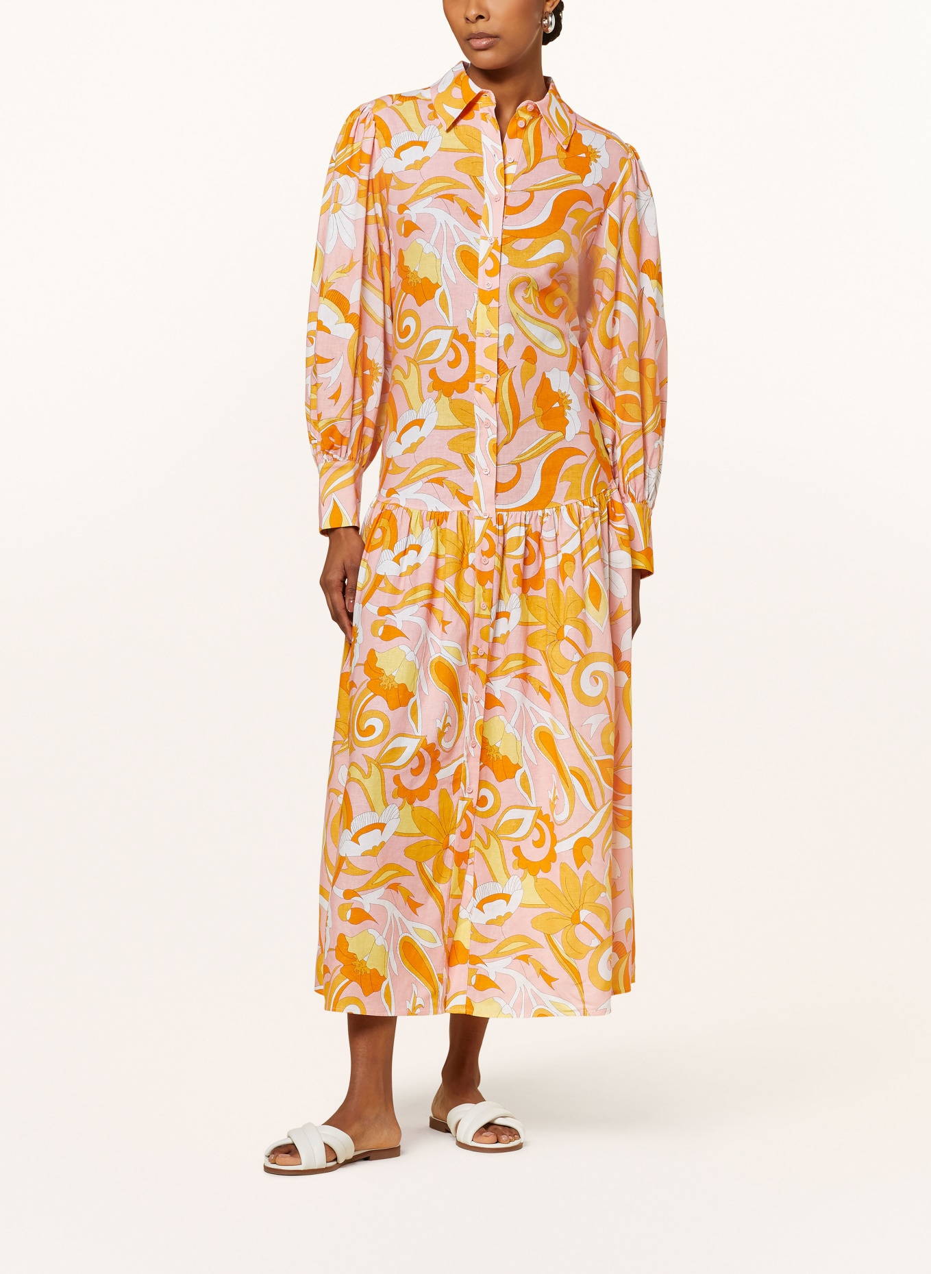 HERZEN'S ANGELEGENHEIT Shirt dress with linen, Color: ORANGE/ LIGHT ORANGE/ NEON ORANGE (Image 2)