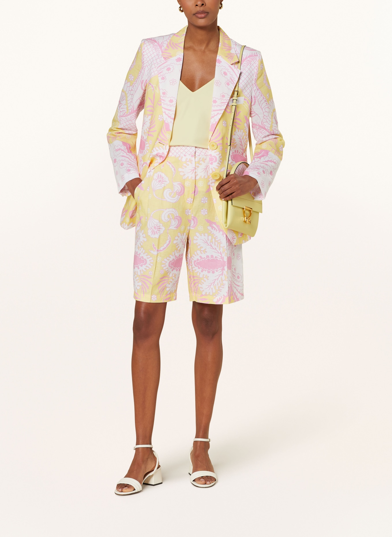 HERZEN'S ANGELEGENHEIT Shorts with linen, Color: WHITE/ PINK/ YELLOW (Image 2)