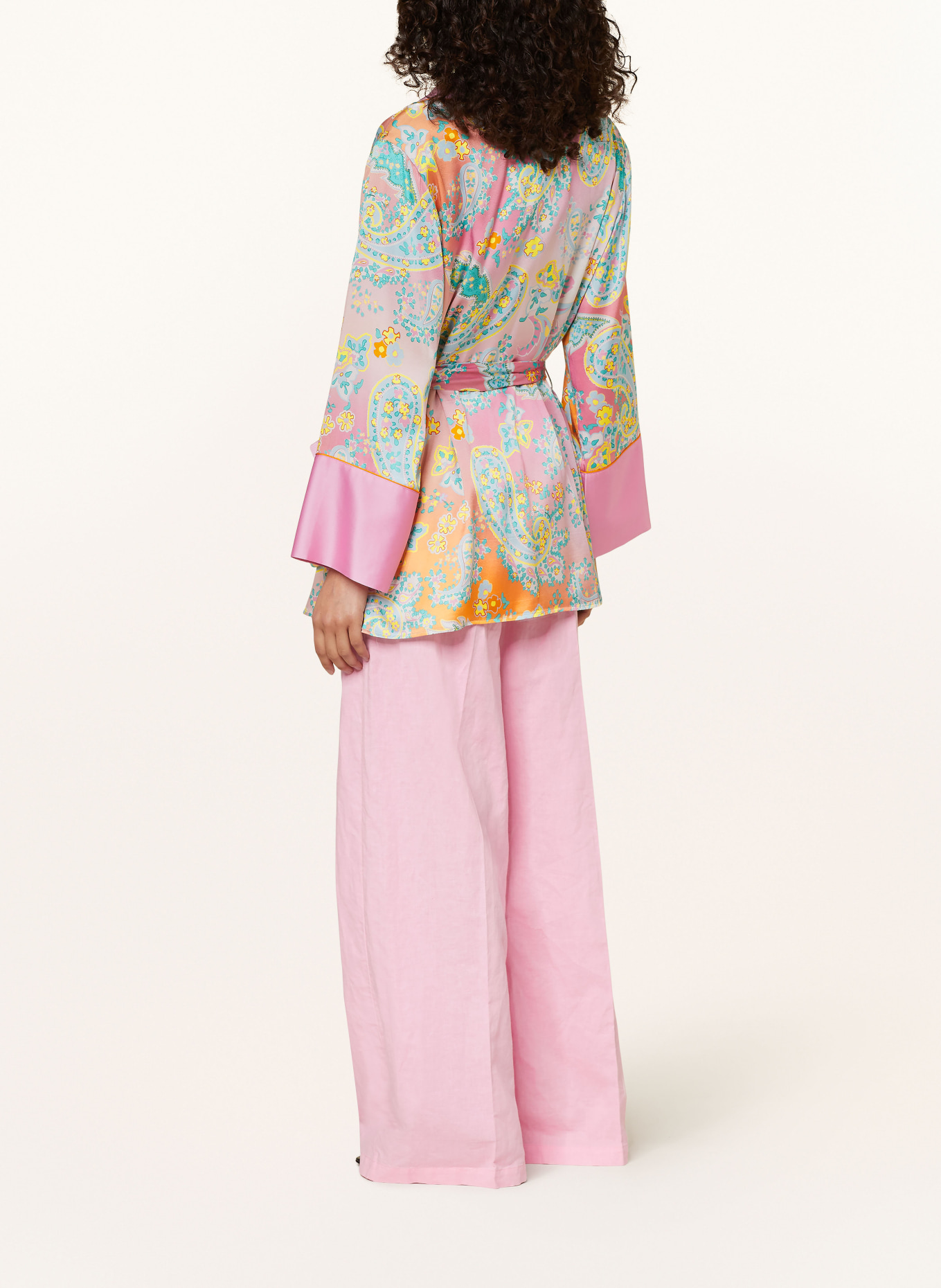 HERZEN'S ANGELEGENHEIT Kimono jedwabne, Kolor: RÓŻOWY/ POMARAŃCZOWY/ ŻÓŁTY (Obrazek 3)