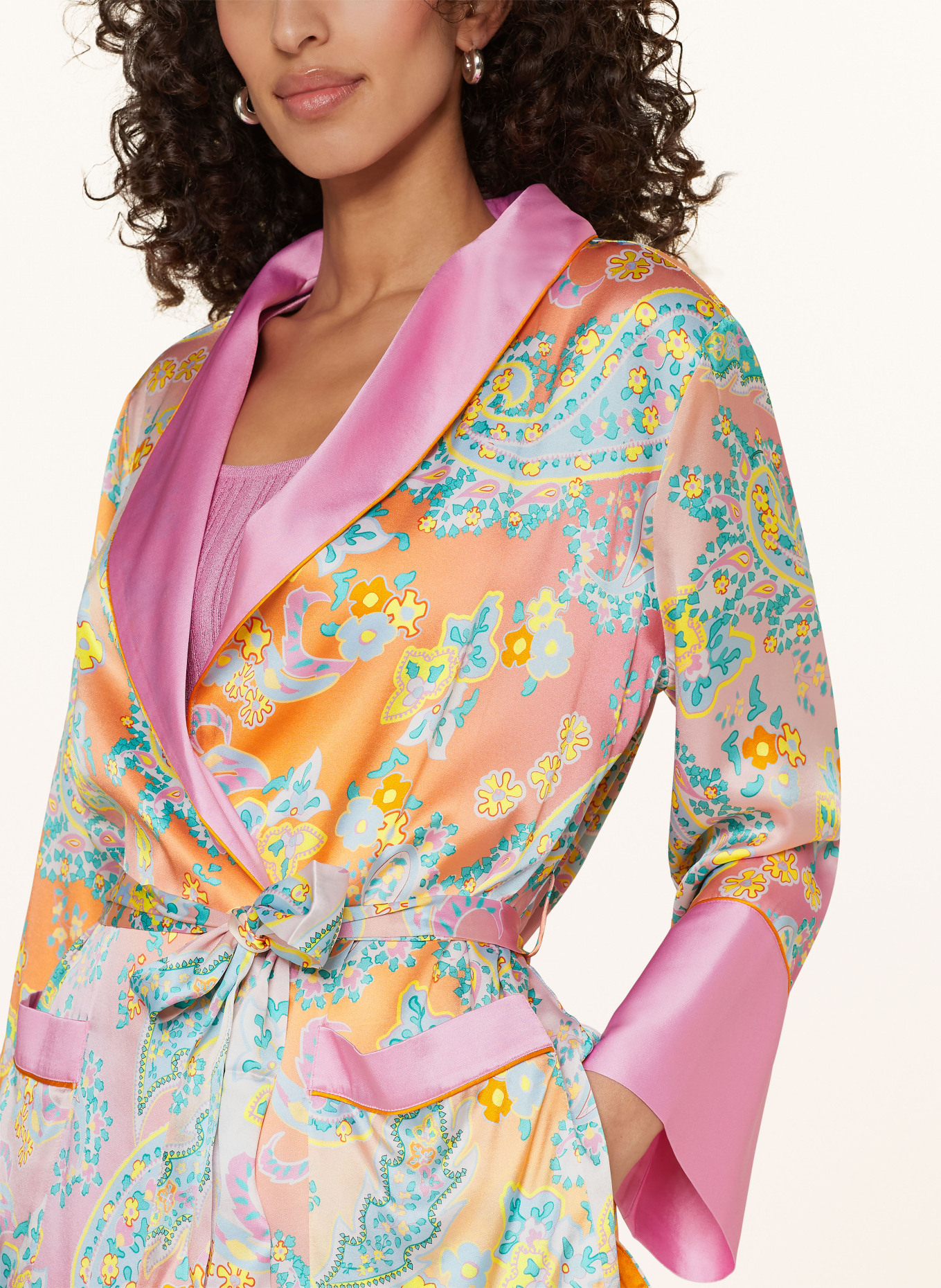 HERZEN'S ANGELEGENHEIT Silk kimono, Color: PINK/ ORANGE/ YELLOW (Image 4)