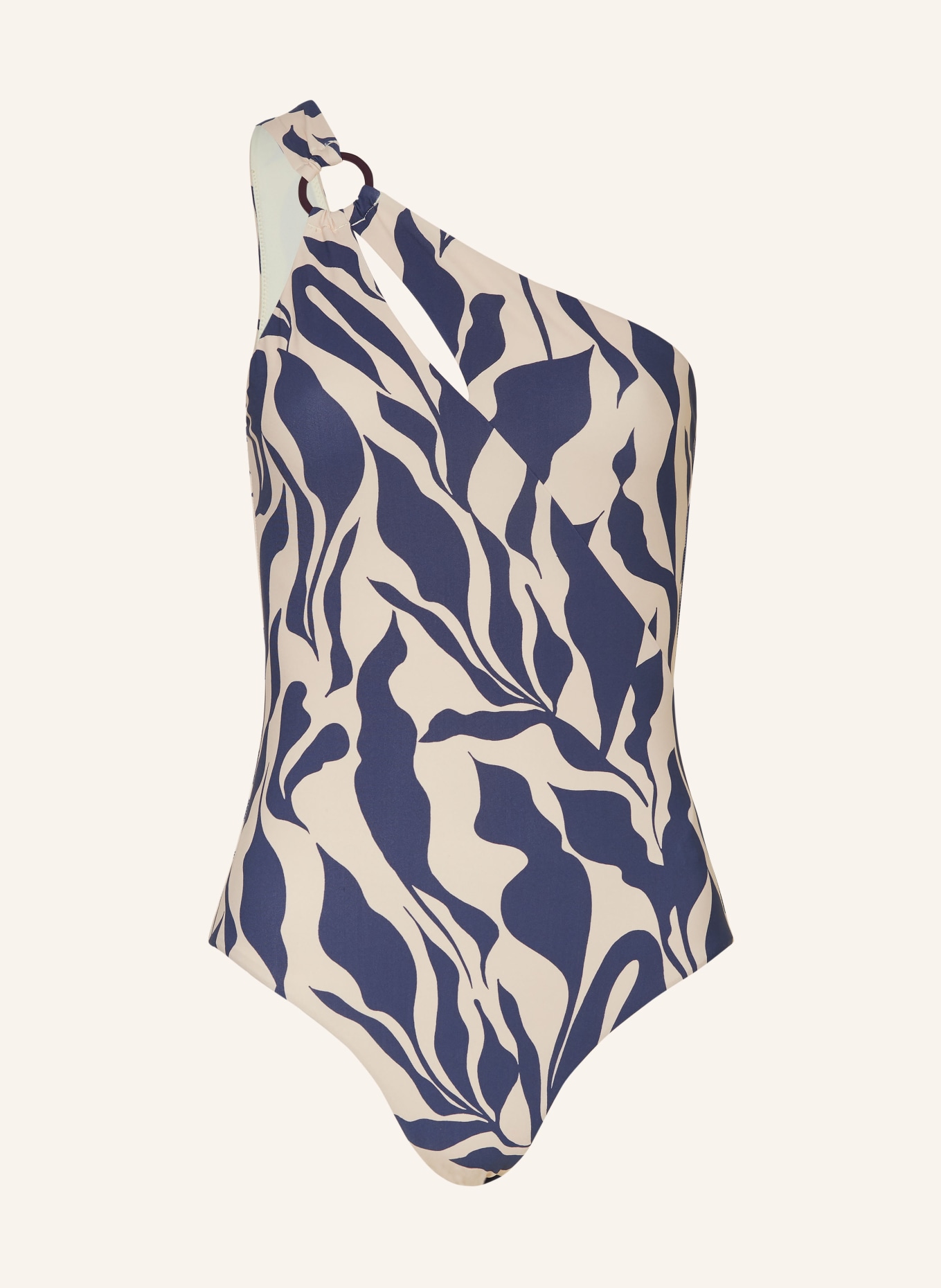 JETS Australia One-shoulder swimsuit SERENO, Color: BEIGE/ DARK BLUE (Image 1)