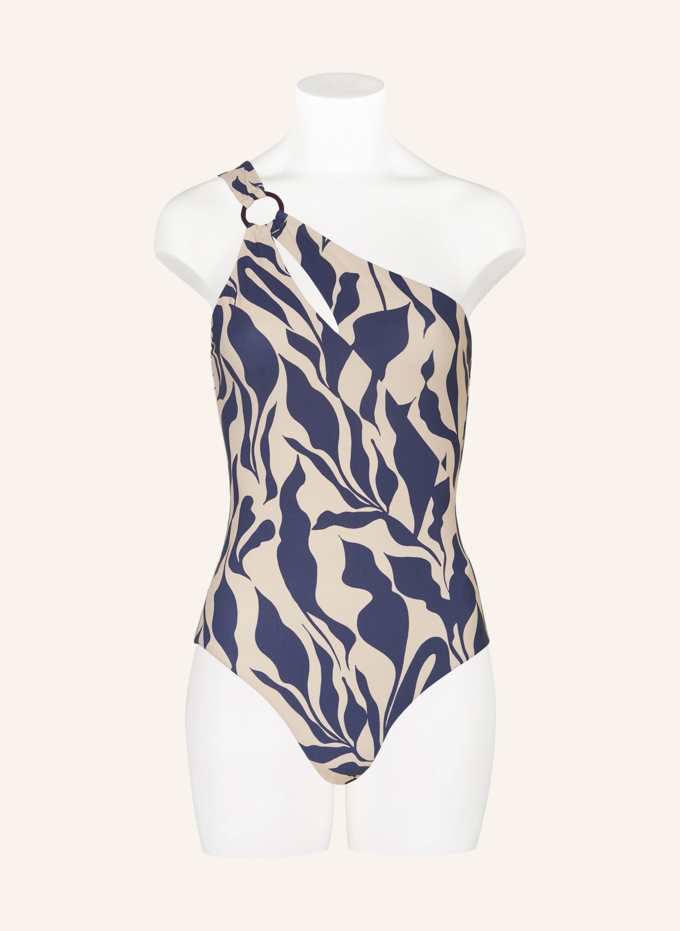 JETS Australia One-shoulder swimsuit SERENO, Color: BEIGE/ DARK BLUE (Image 2)
