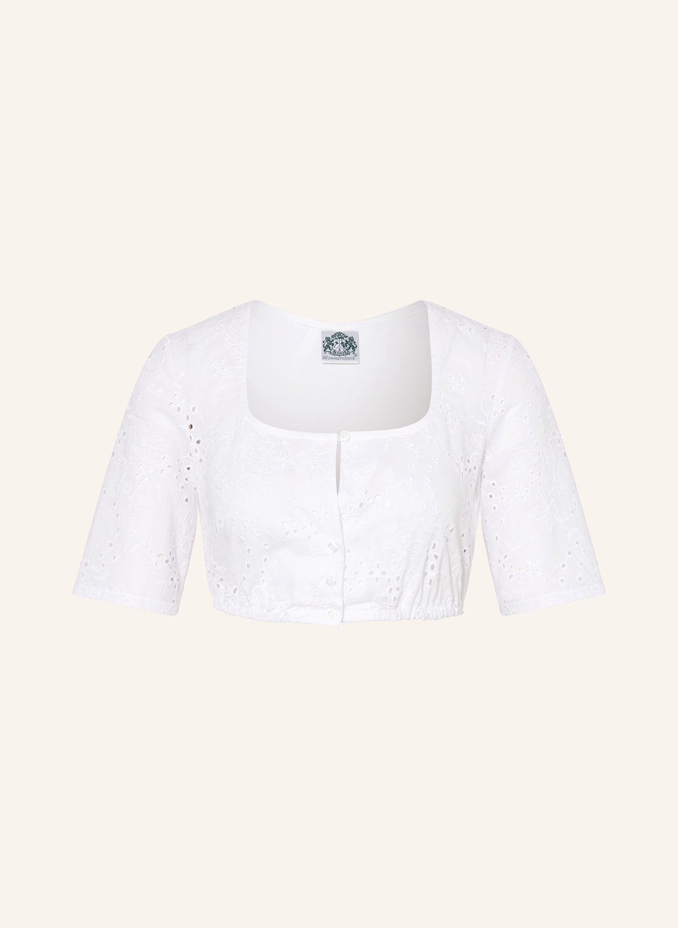 Hammerschmid Dirndl blouse BRIGITTE in mixed materials, Color: WHITE (Image 1)