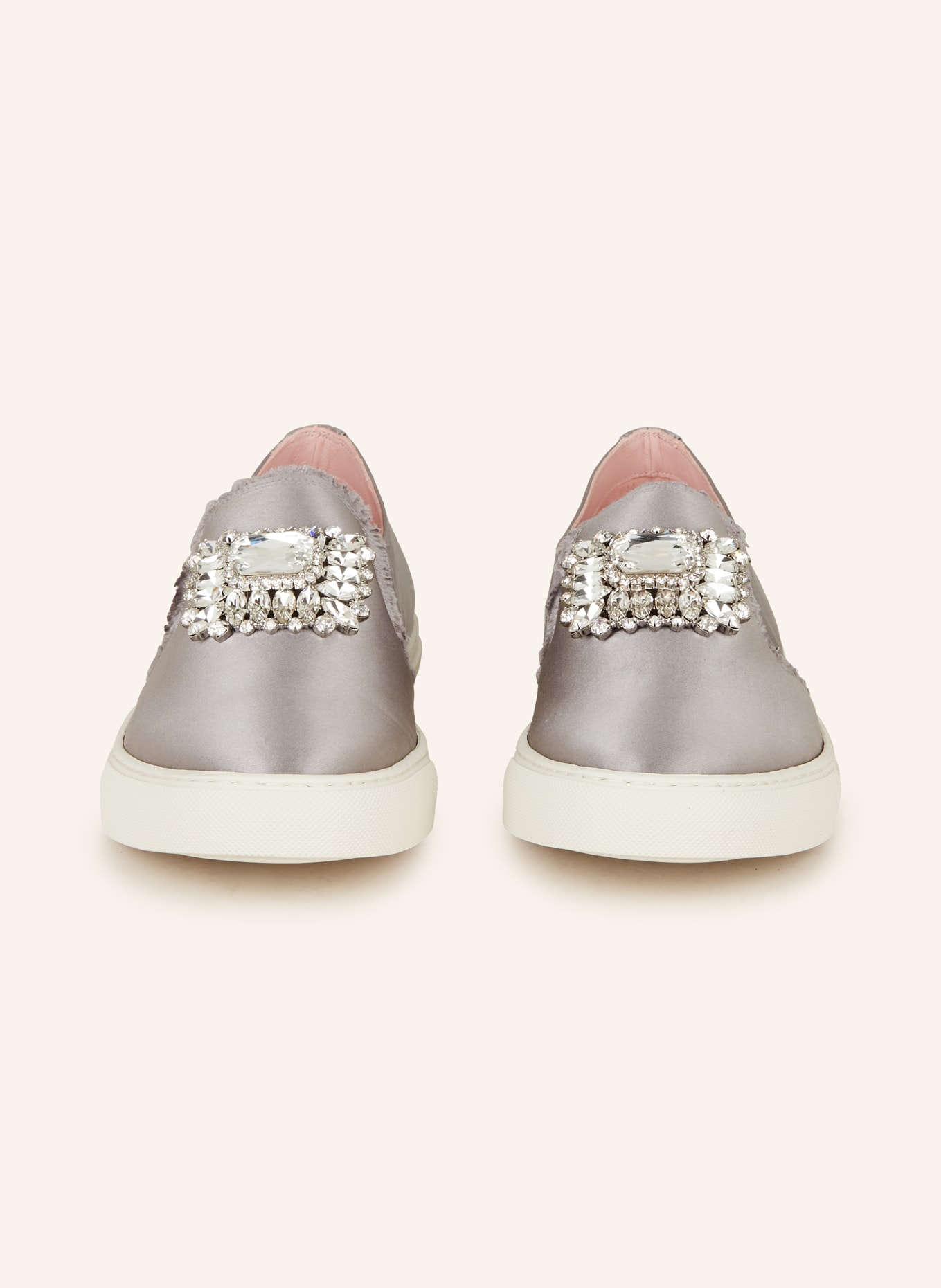 ras Slip-on sneakers REINA with decorative gems, Color: SILVER (Image 3)