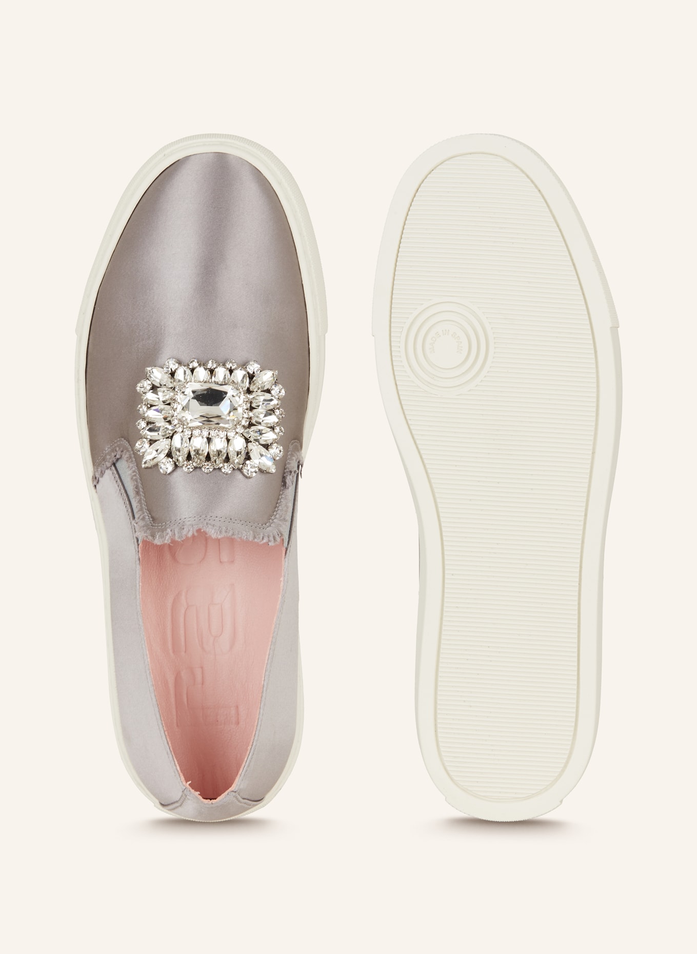 ras Slip-on sneakers REINA with decorative gems, Color: SILVER (Image 5)