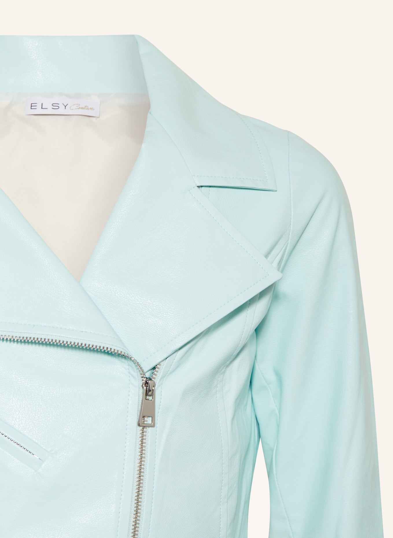 ELSY Cropped-Jacke CLOELE in Lederoptik, Farbe: HELLBLAU (Bild 3)