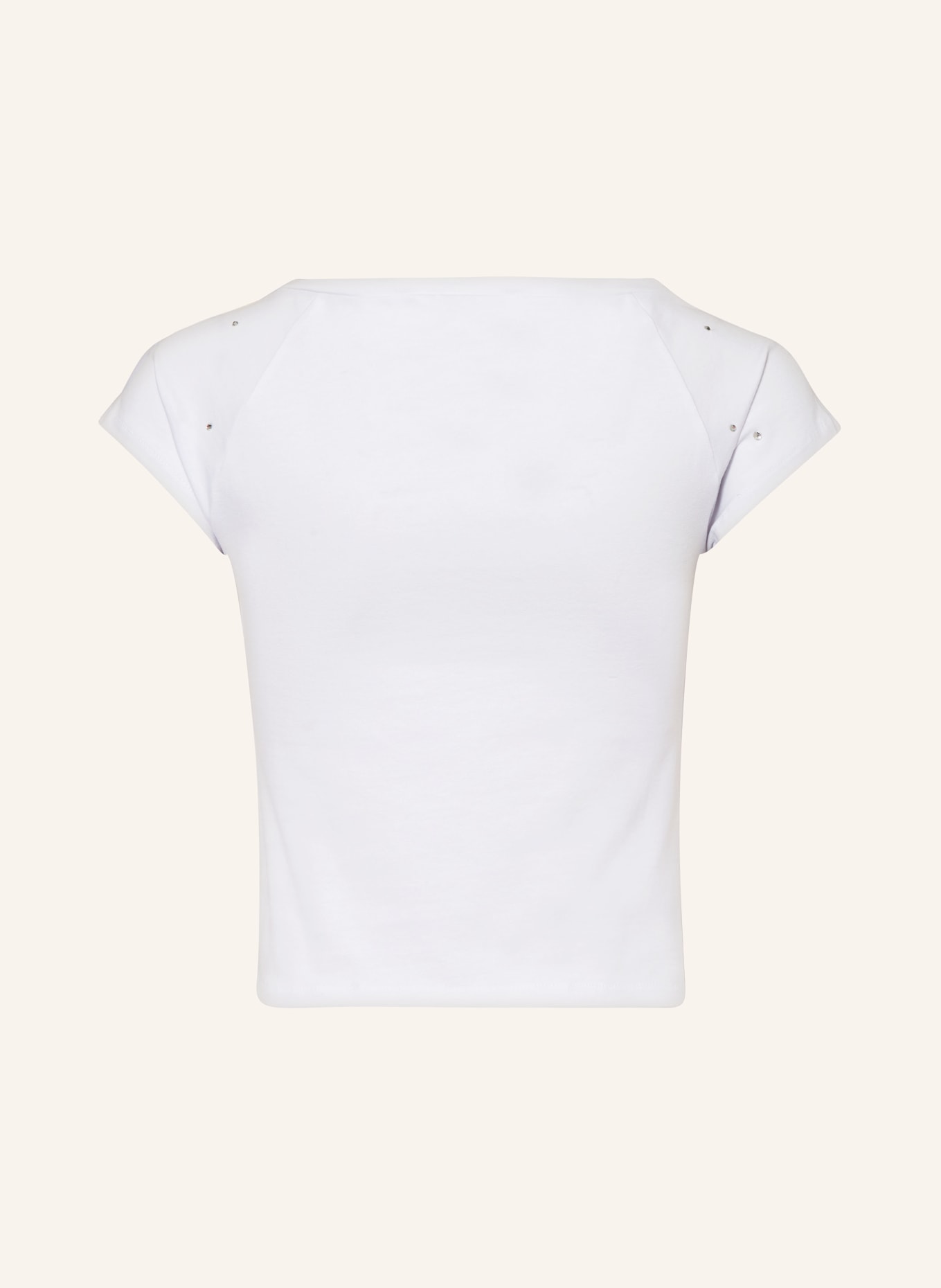 ELSY Cropped-Shirt mit Schmucksteinen, Farbe: WEISS (Bild 2)