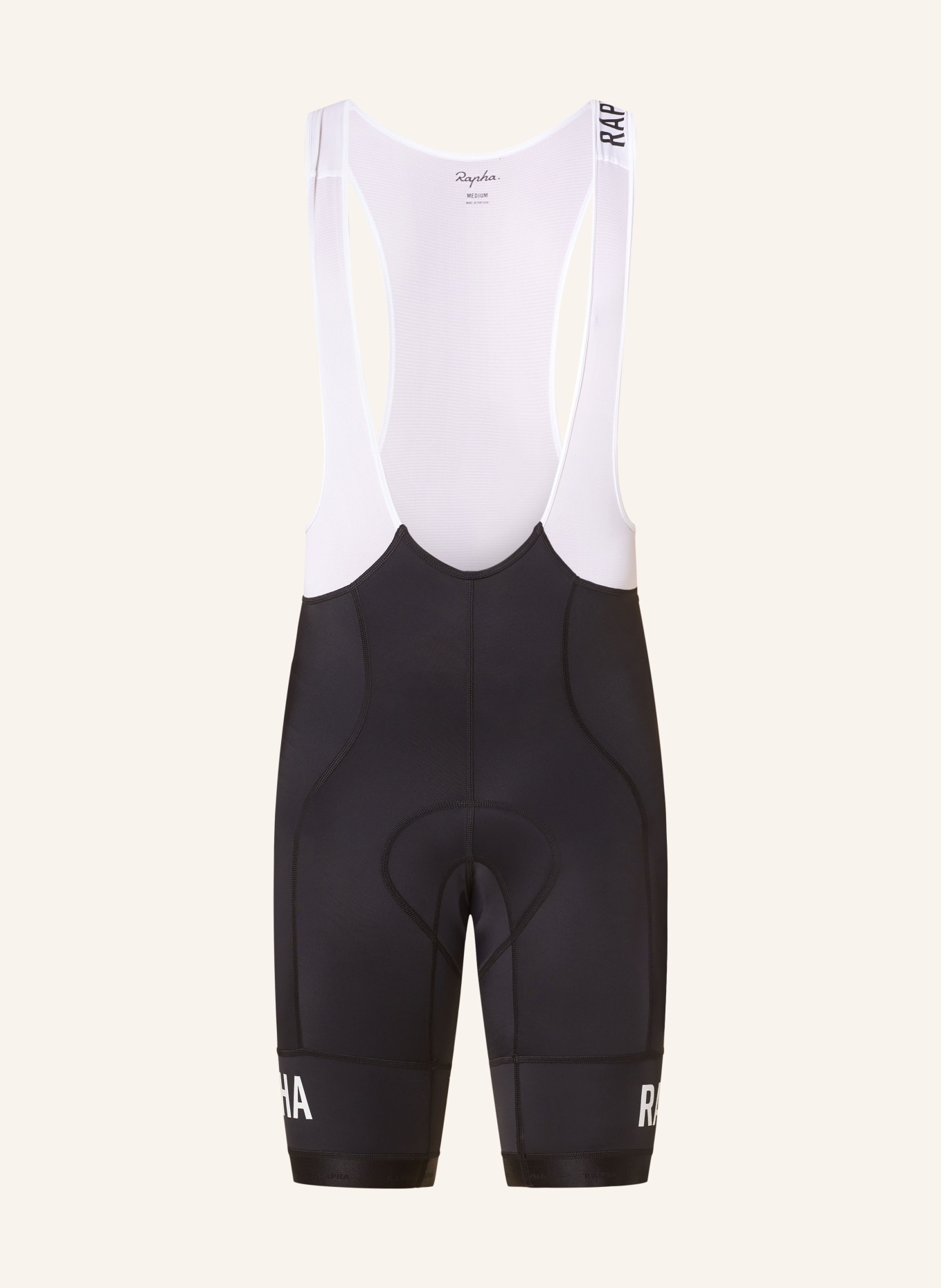 Rapha Cycling shorts PRO TEAM TRAINING BIB with straps and padded insert, Color: BLACK/ WHITE (Image 1)