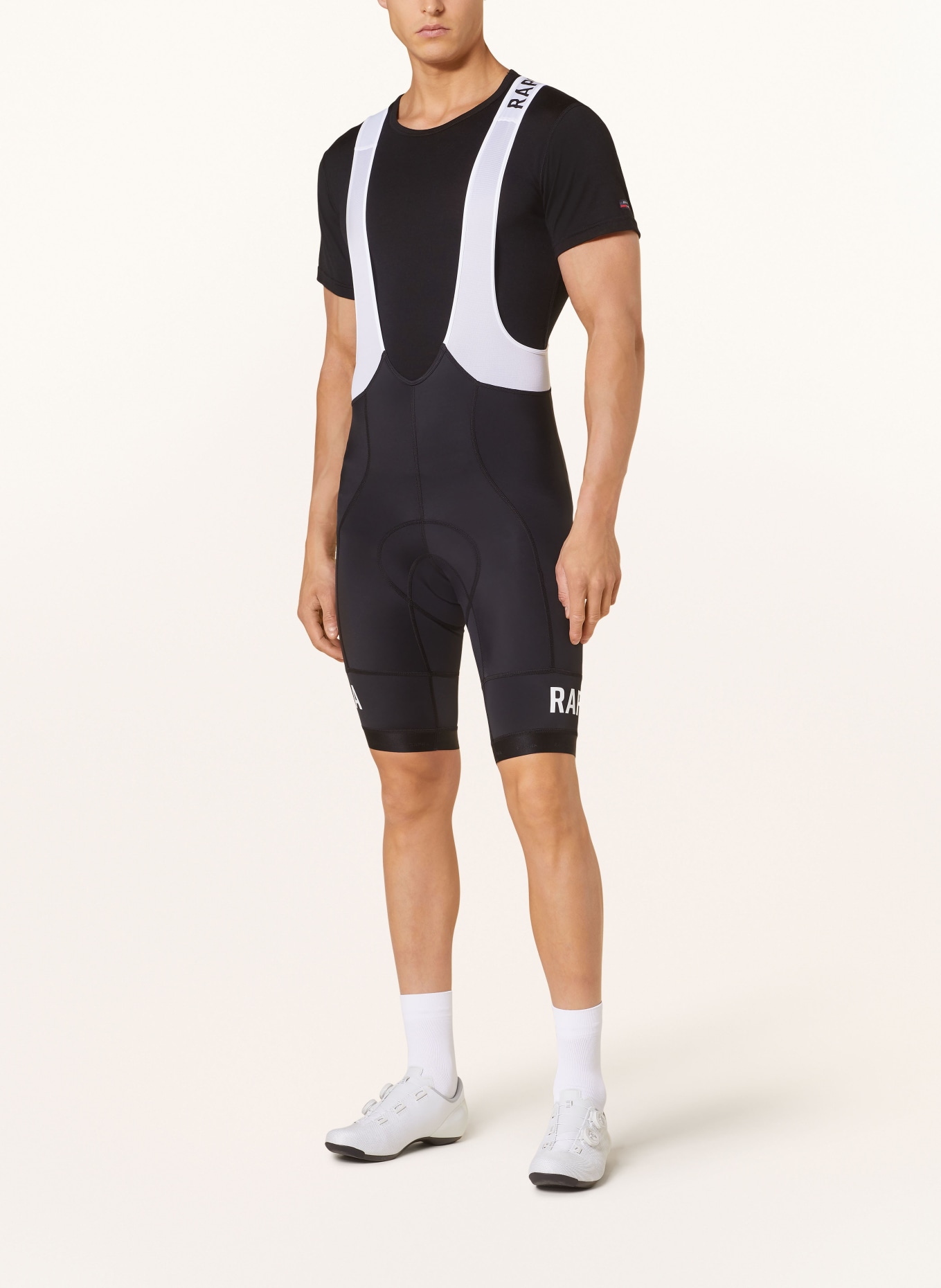 Rapha Cycling shorts PRO TEAM TRAINING BIB with straps and padded insert, Color: BLACK/ WHITE (Image 2)