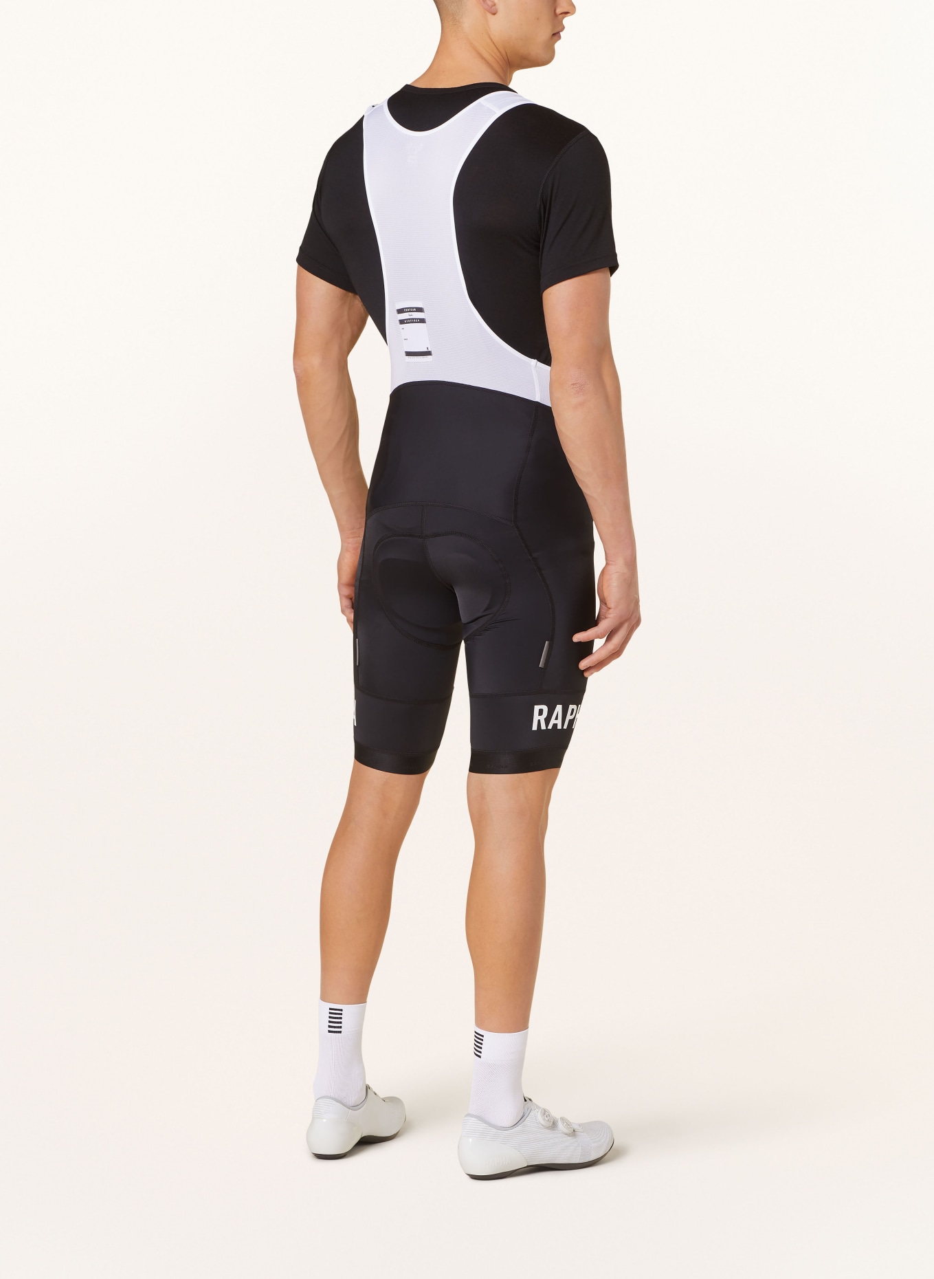 Rapha Cycling shorts PRO TEAM TRAINING BIB with straps and padded insert, Color: BLACK/ WHITE (Image 3)