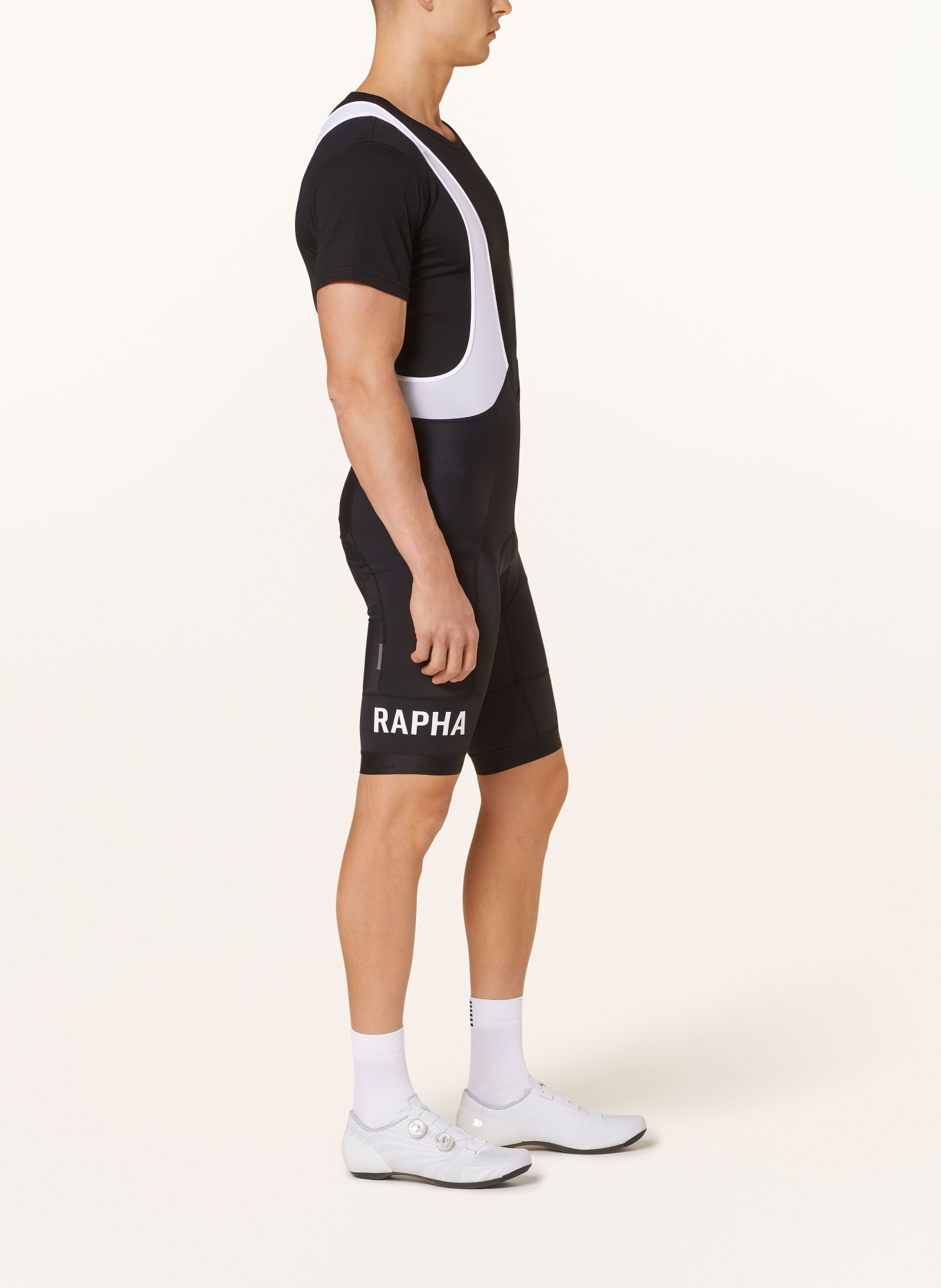 Rapha Cycling shorts PRO TEAM TRAINING BIB with straps and padded insert, Color: BLACK/ WHITE (Image 4)