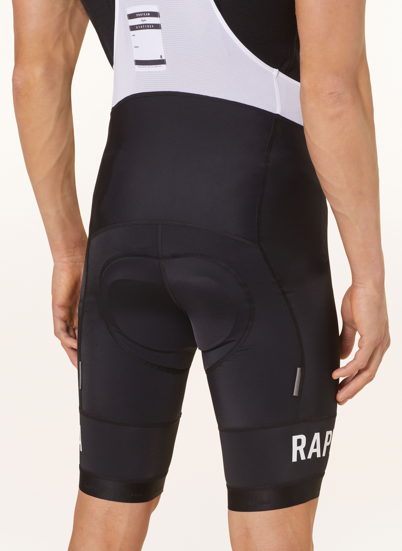 Rapha Cycling shorts PRO TEAM TRAINING BIB with straps and padded insert, Color: BLACK/ WHITE (Image 6)