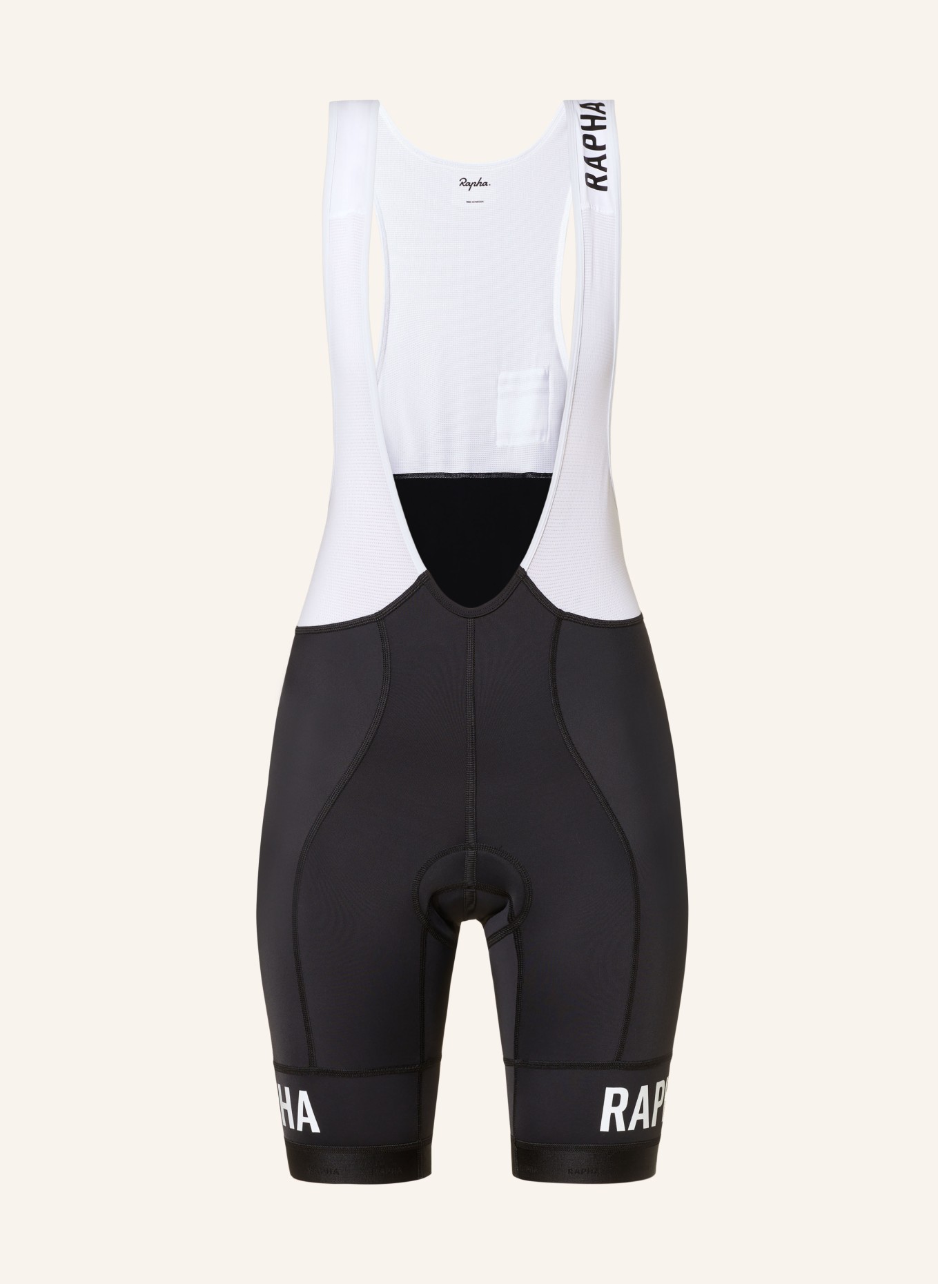 Rapha Cycling shorts PRO TEAM TRAINING with straps and padded insert, Color: BLACK/ WHITE (Image 1)