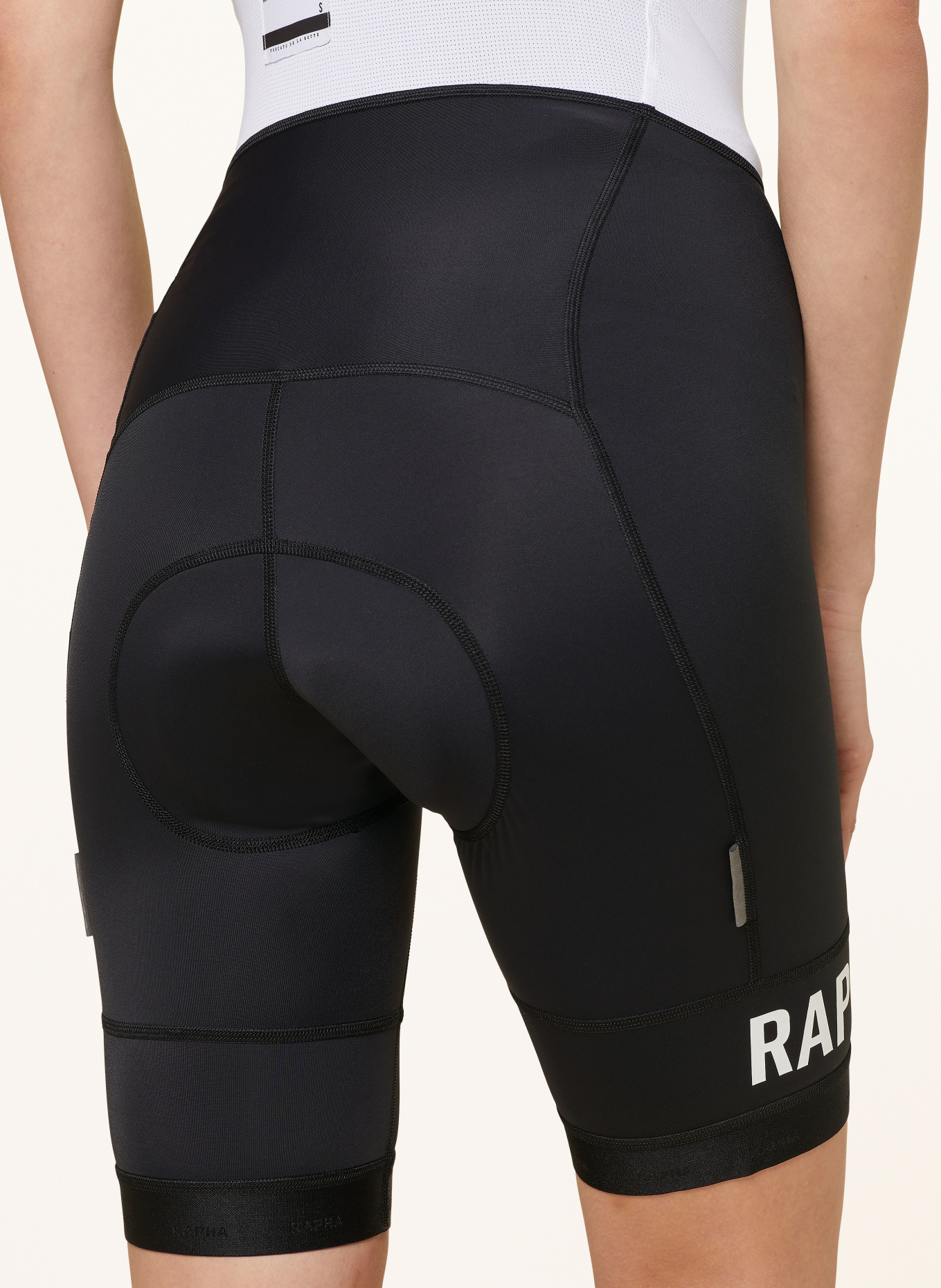 Rapha Cycling shorts PRO TEAM TRAINING with straps and padded insert, Color: BLACK/ WHITE (Image 6)